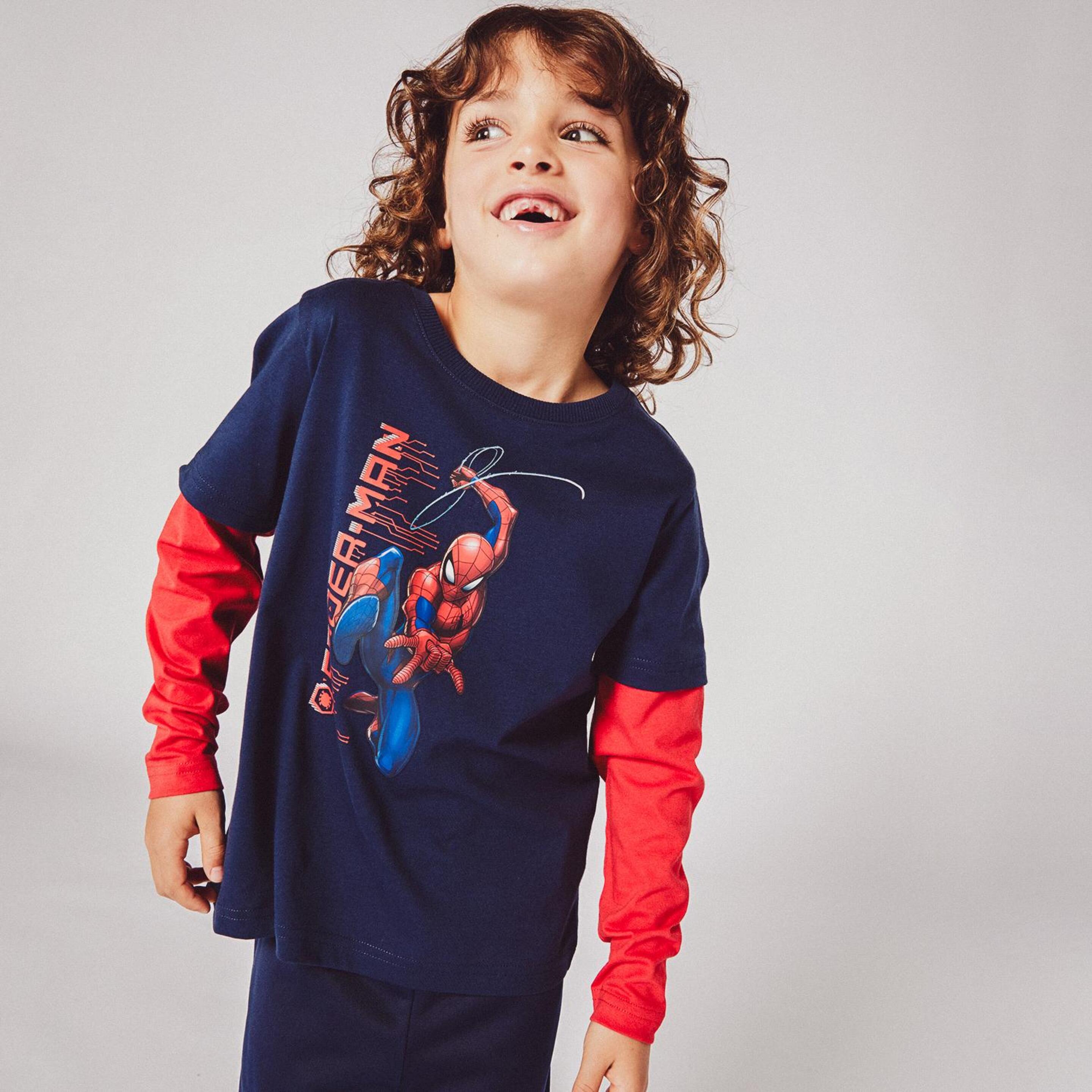 Camiseta Spiderman - Marino - Camiseta Manga Larga Niño
