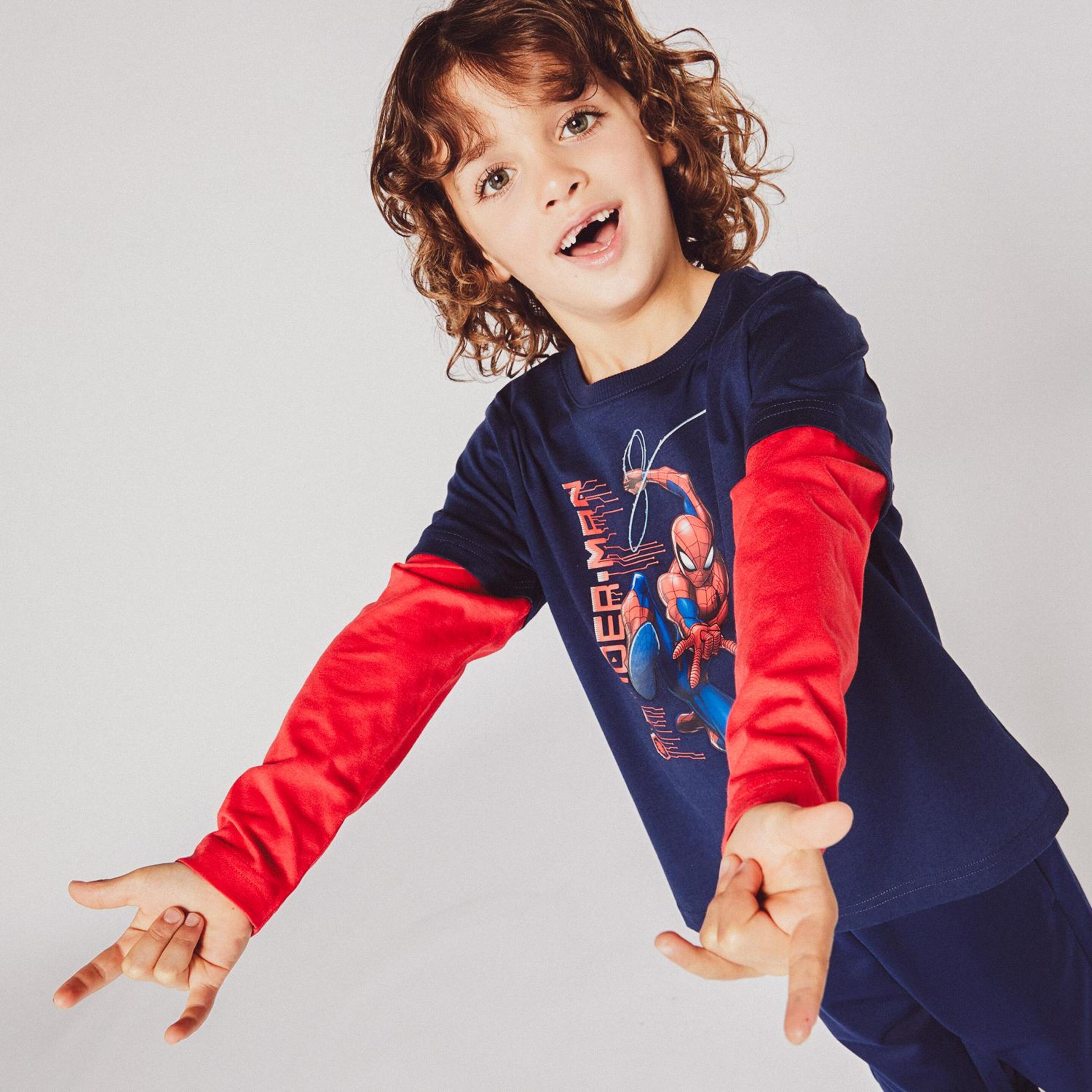 Camiseta Spiderman - Marino - Camiseta Manga Larga Niño