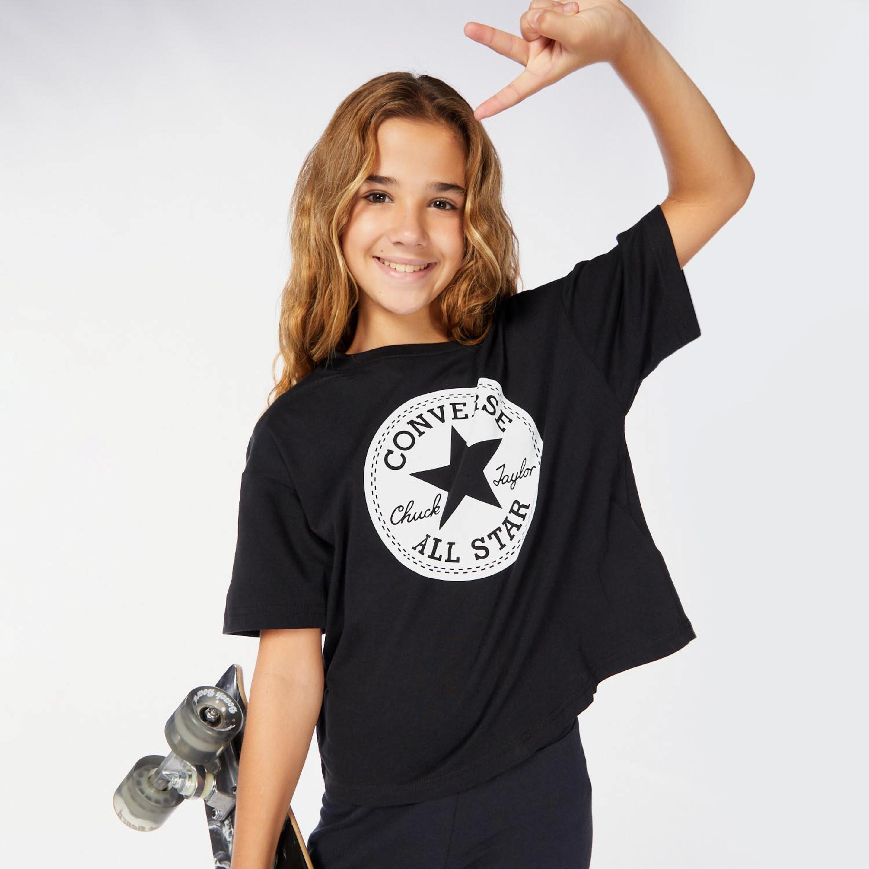 T-shirt Converse - negro - T-shirt Rapariga