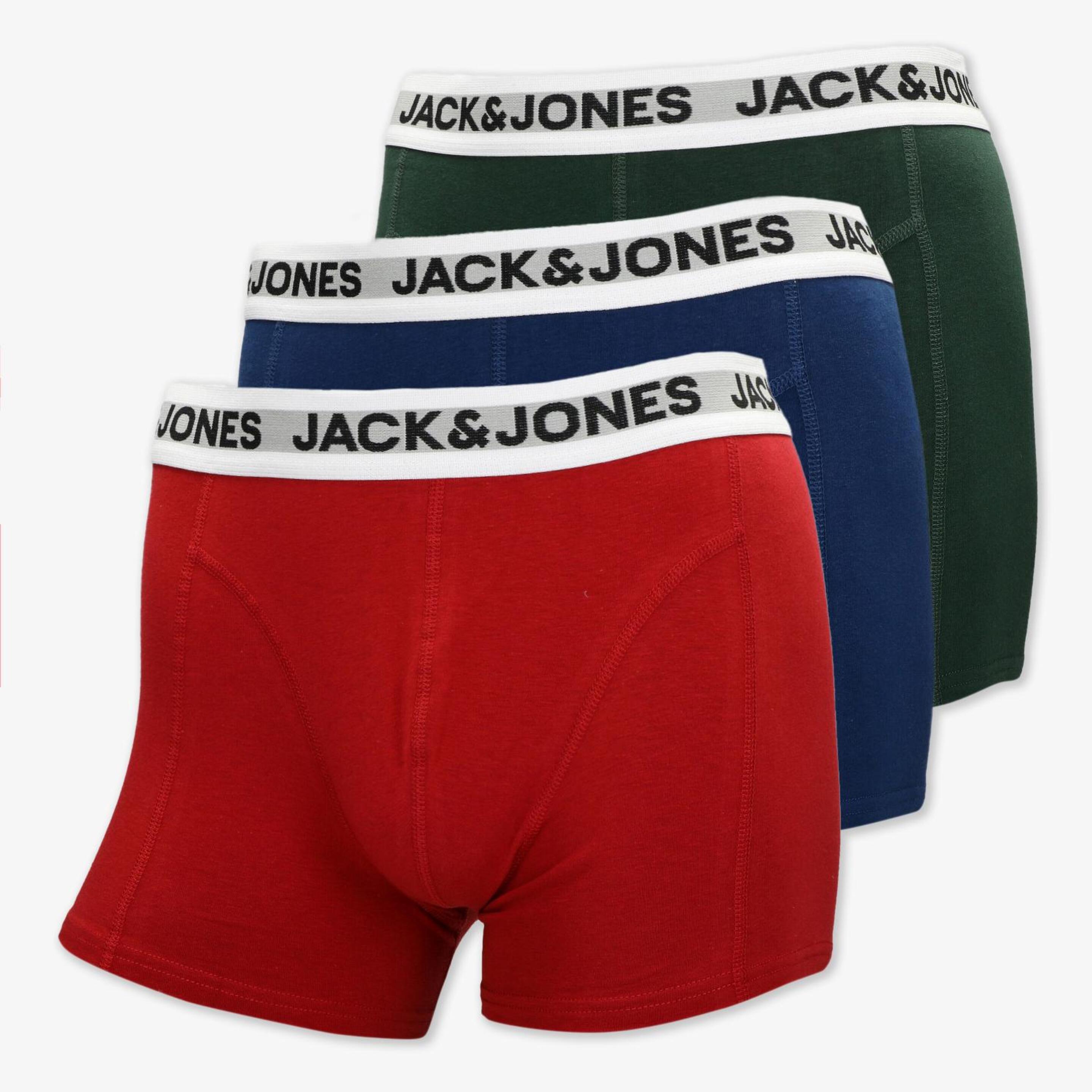 Jack & Jones Jacrikki - rojo - Pack 3 Boxers Homem