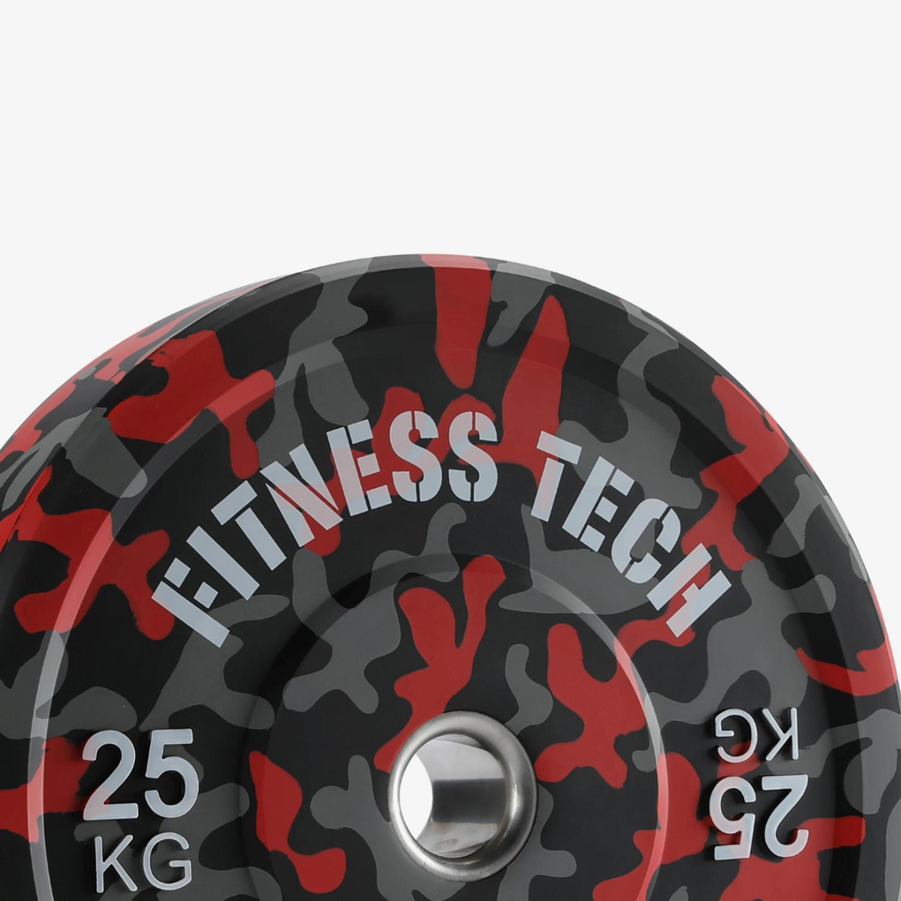 Disco Olímpico Fitness Tech - Vermelho - Disco Olímpico Ginásio 50mm 25kg | Sport Zone MKP