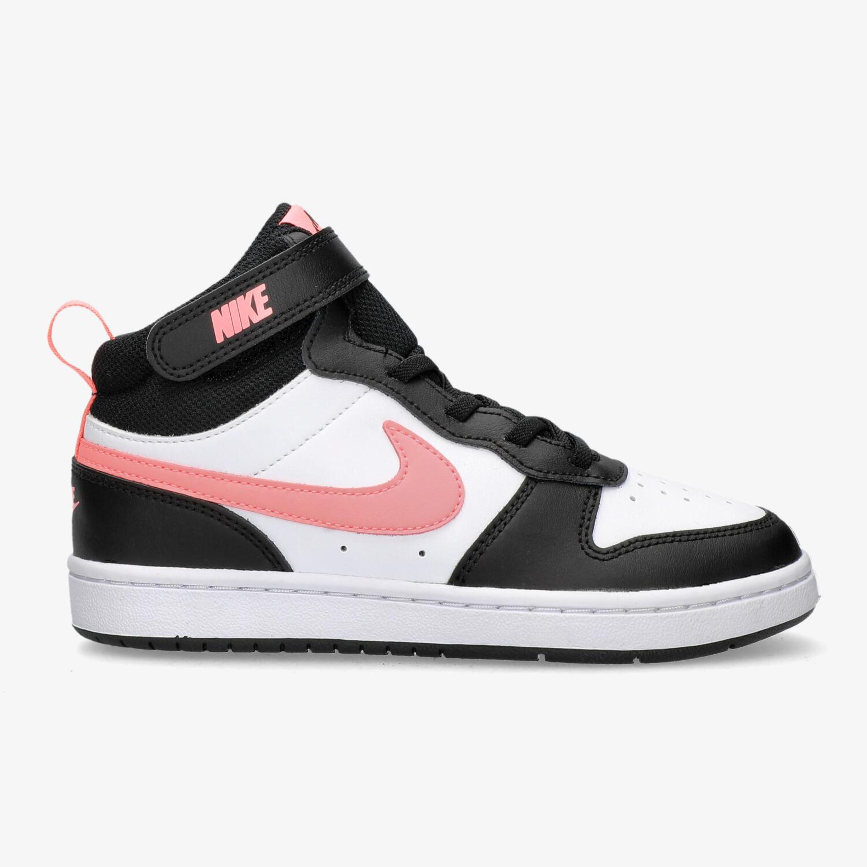 Nike Court Borough Mid 2 - negro - Sapatilhas Velcro Menina