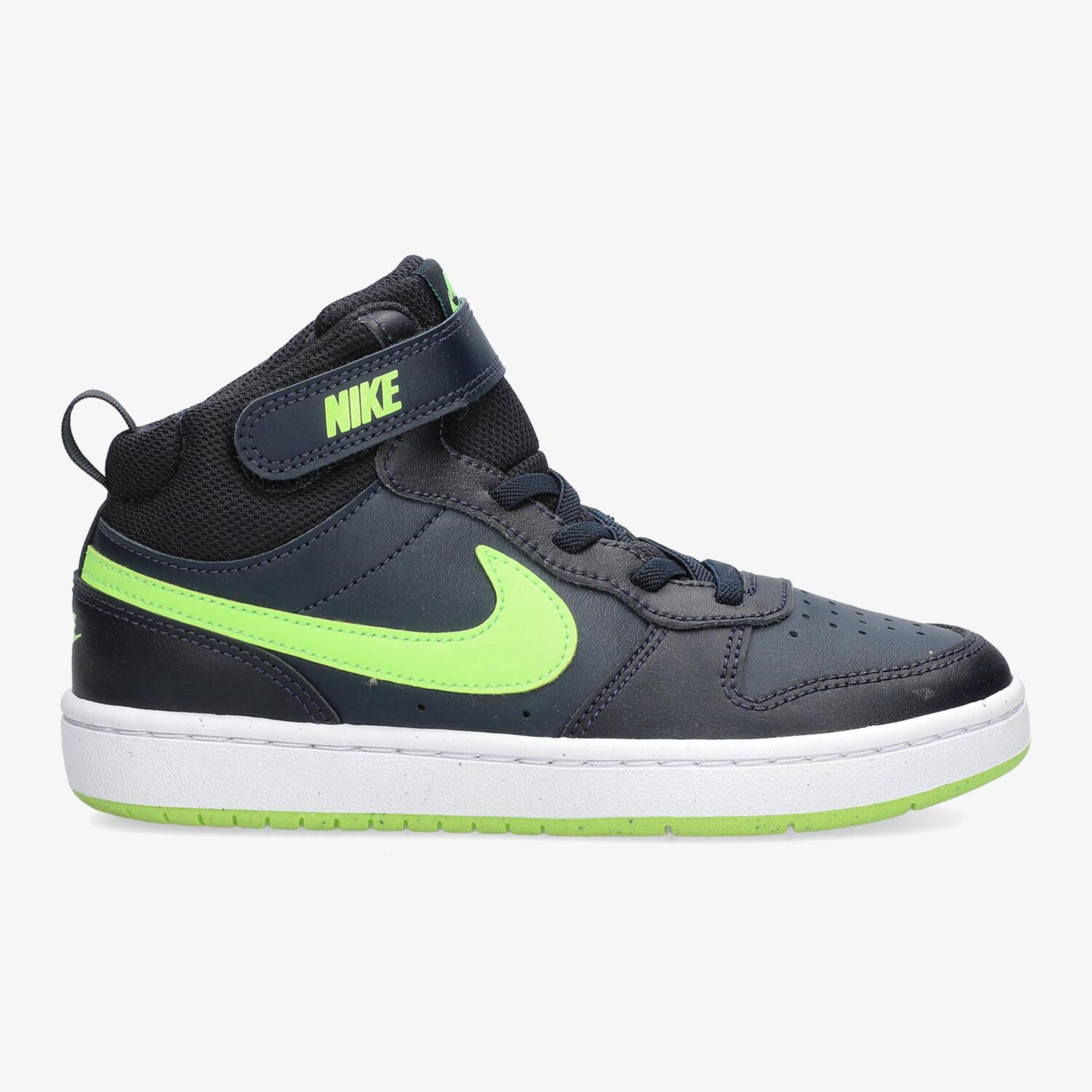 Nike Court Borough Mid - negro - Sapatilhas Velcro Menino