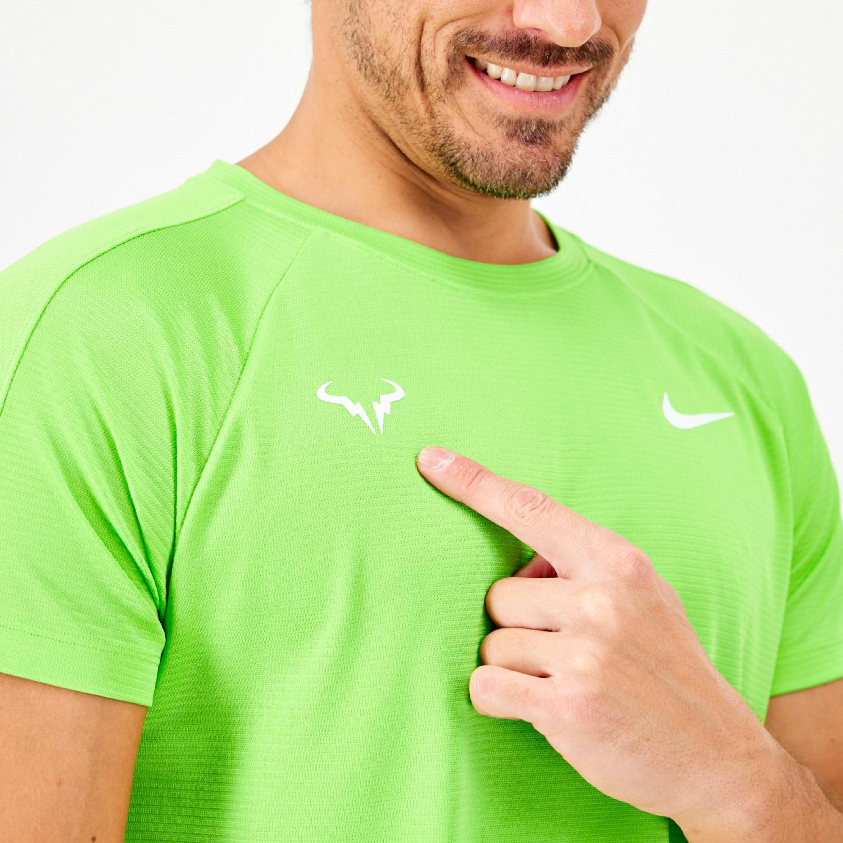 Nike Rafa Challenger - Verde - Camiseta Tenis Hombre