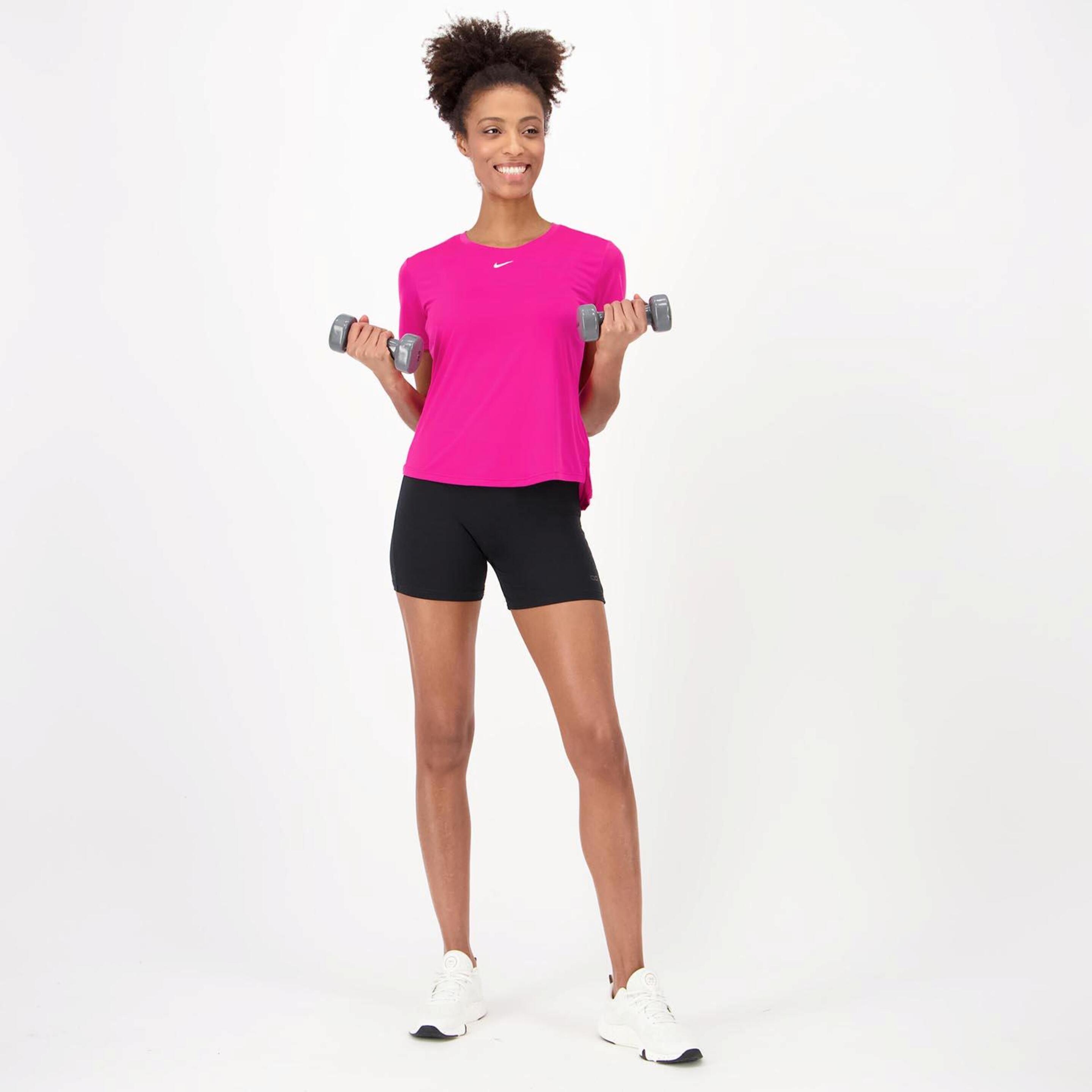 Nike One - Rosa - Camiseta Fitness Mujer
