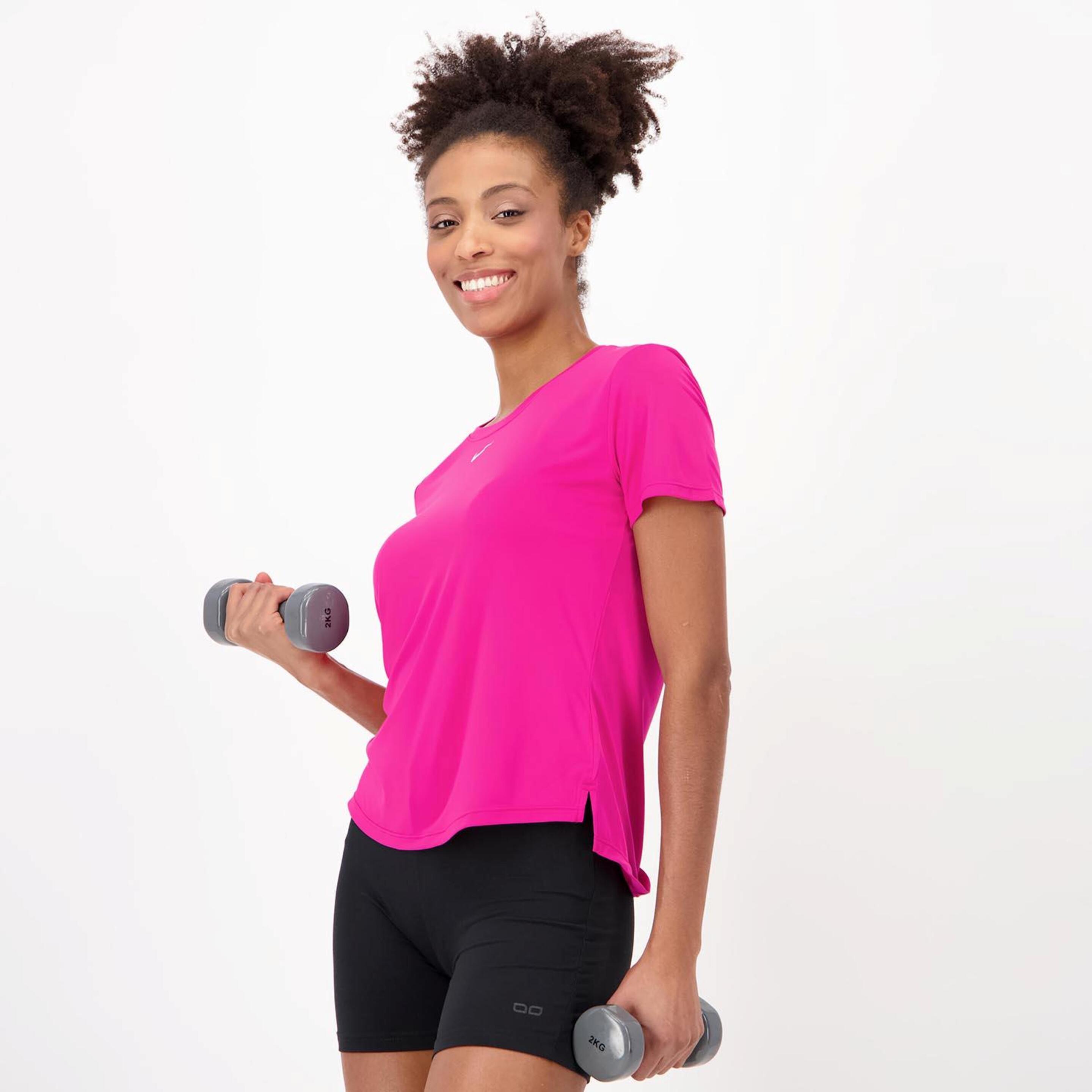 Nike One - Rosa - Camiseta Fitness Mujer