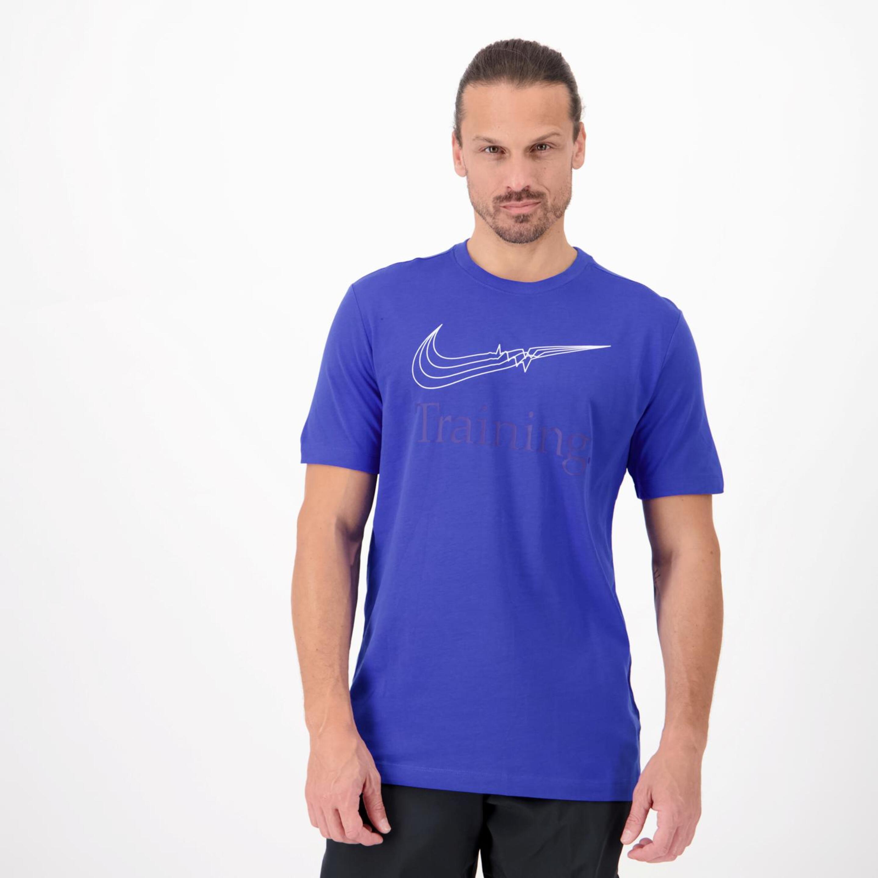 Nike Dri-fit - azul - T-shirt Running Homem