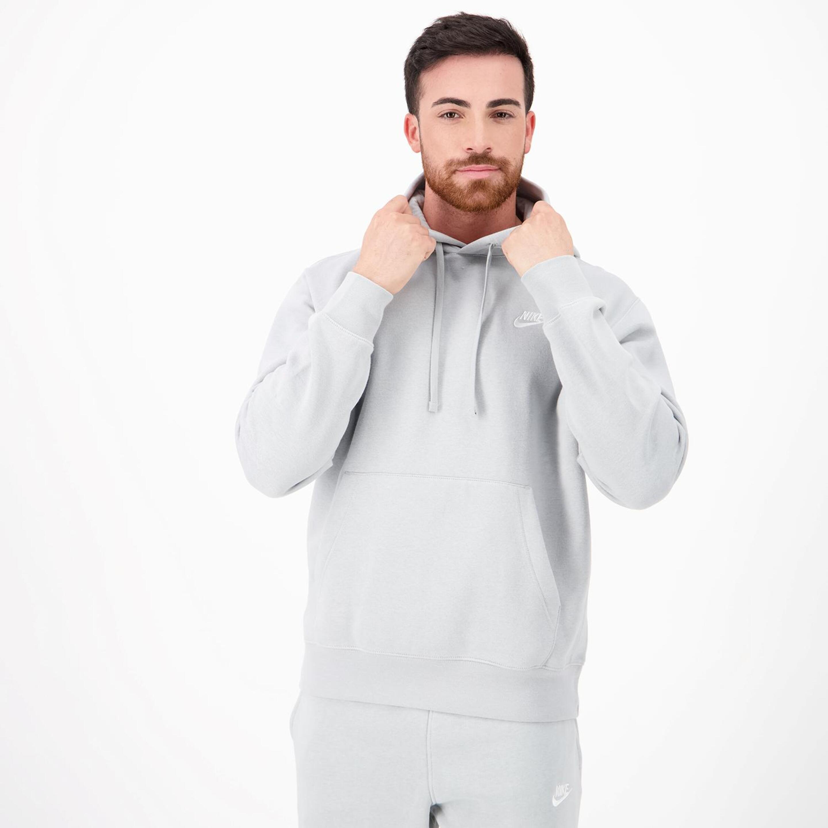 Nike Club - gris - Sweatshirt Capuz Homem
