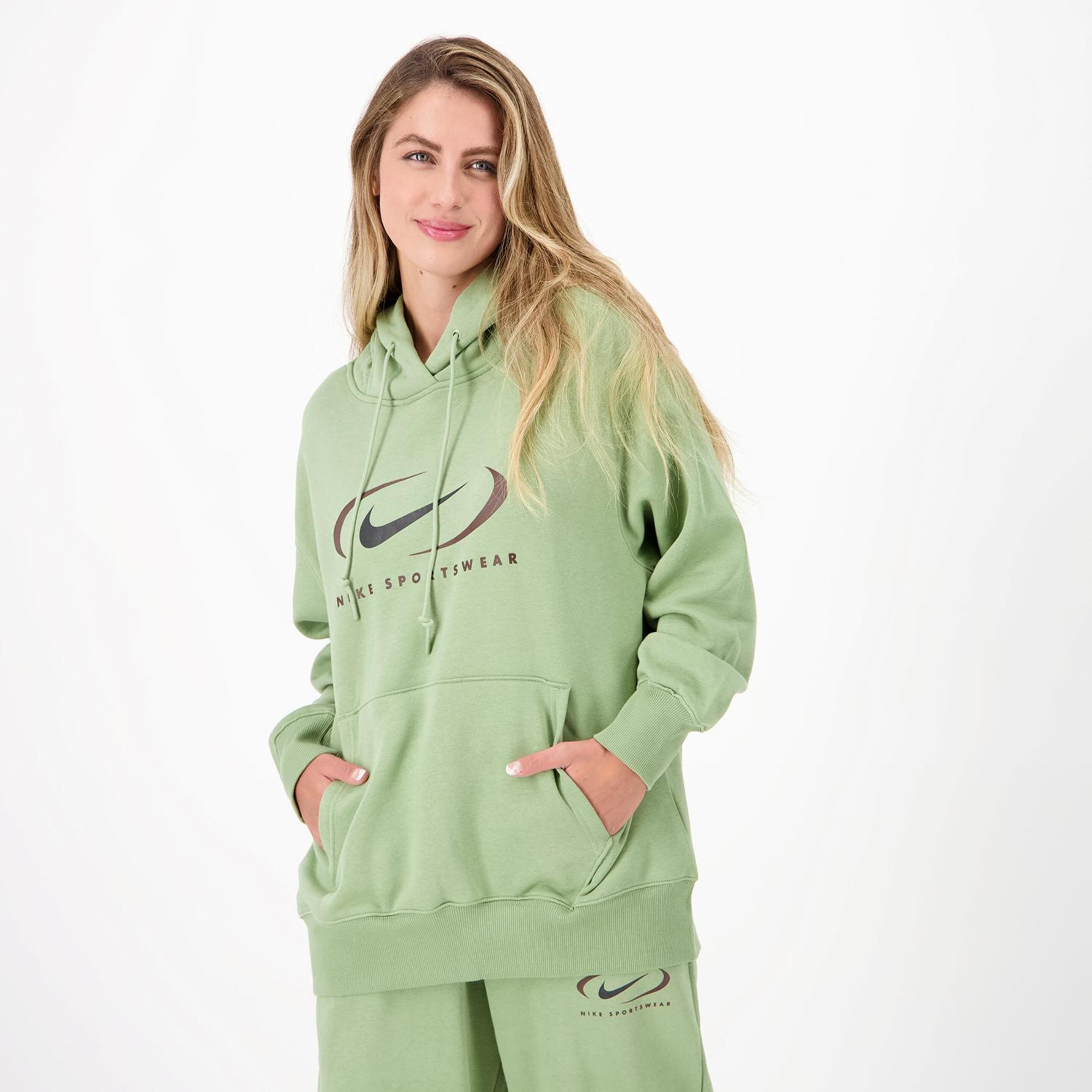Nike Swoosh Logo - verde - Sudadera Capucha Mujer