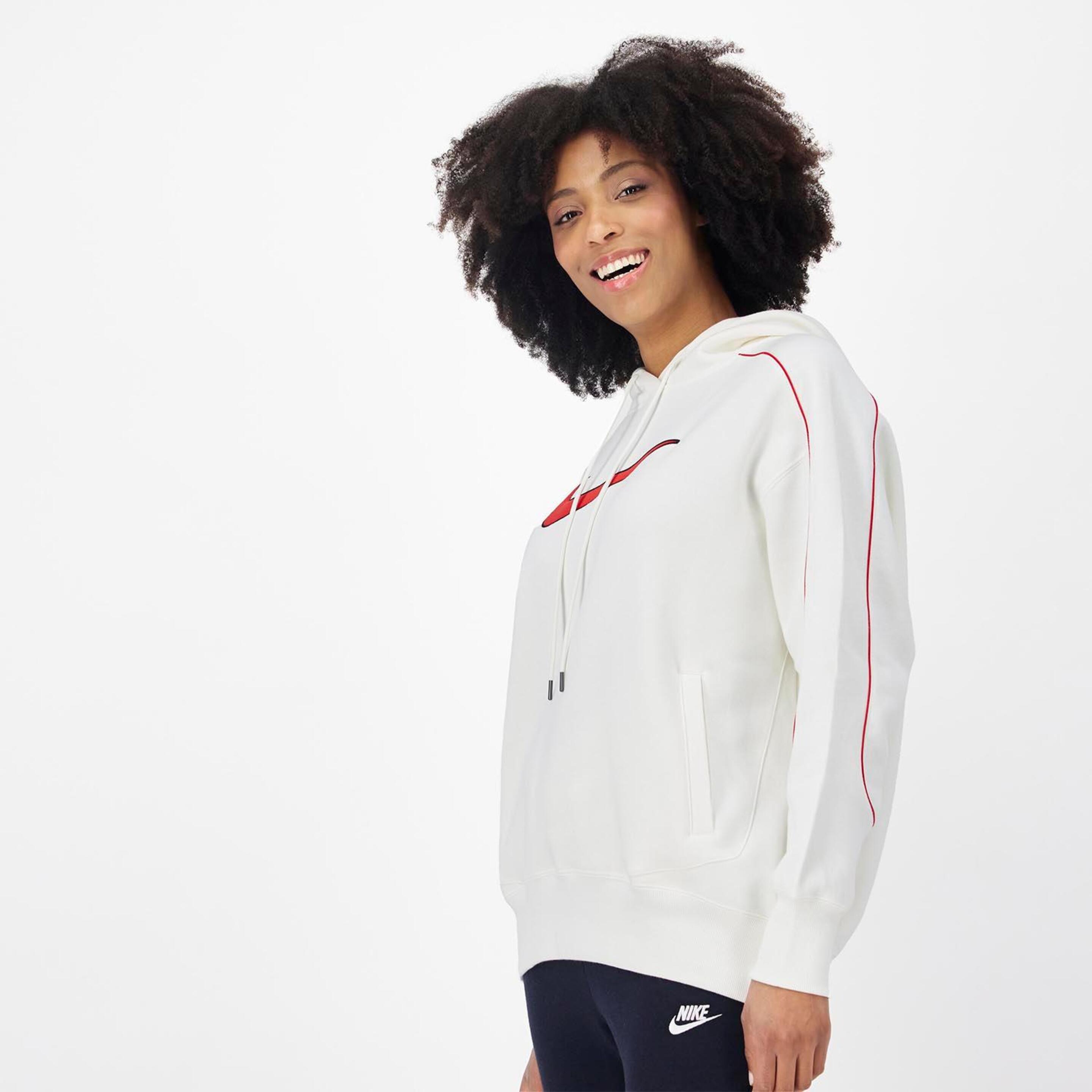 Nike Big Logo - Blanco - Sudadera Capucha Mujer
