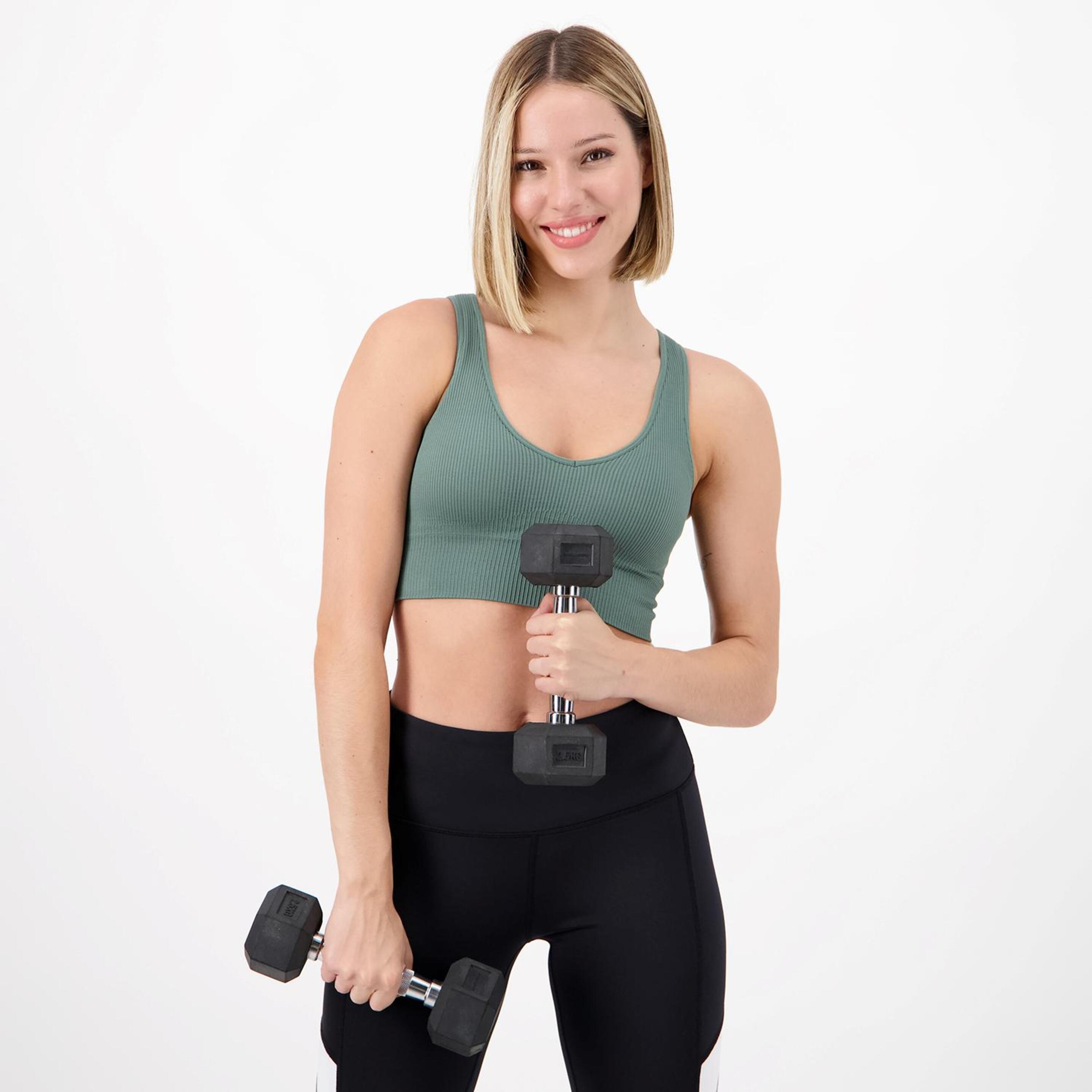 Top Doone - verde - Soutien Mulher Fitness