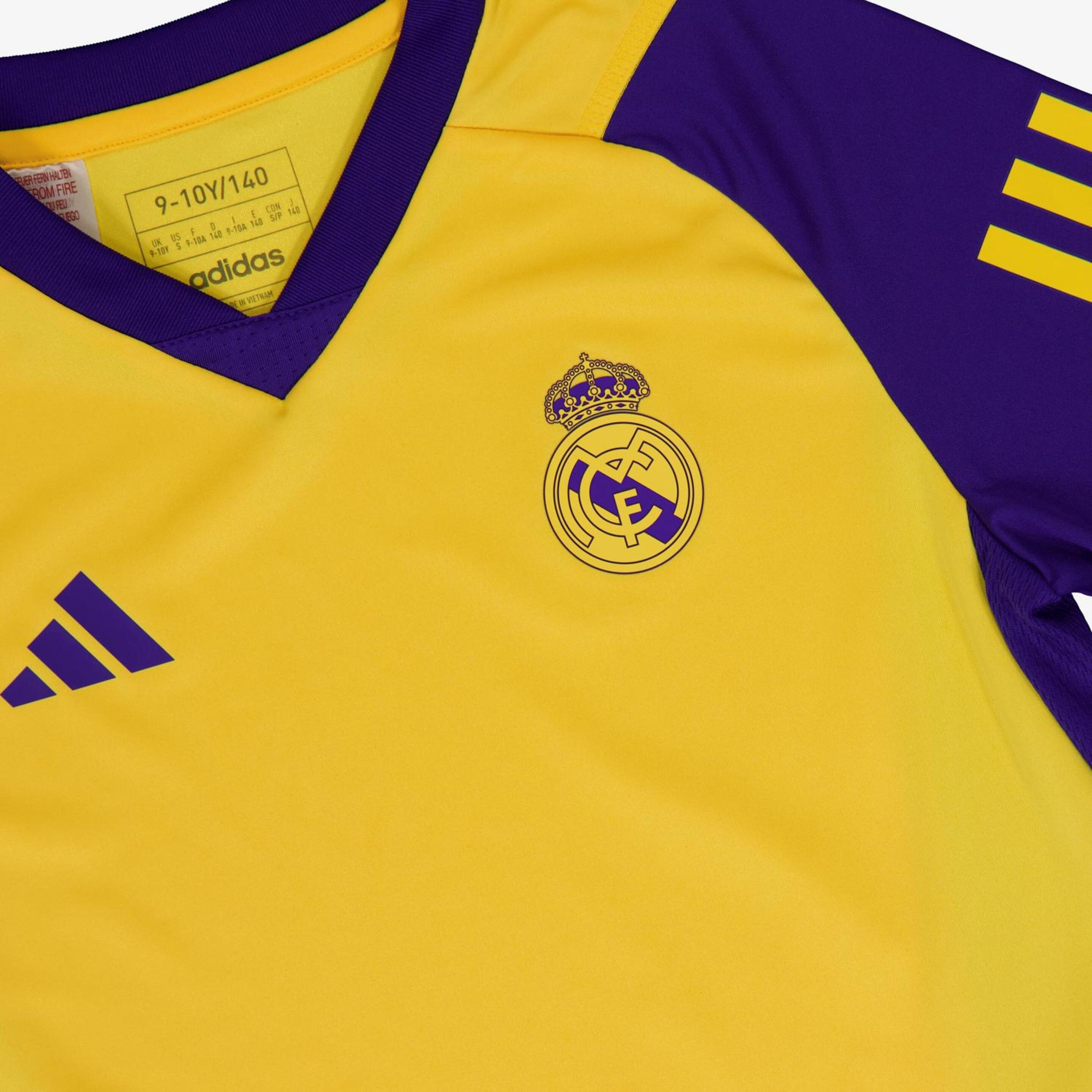 Camiseta Real Madrid Entreno 23/24 - Amarillo - Fútbol Junior