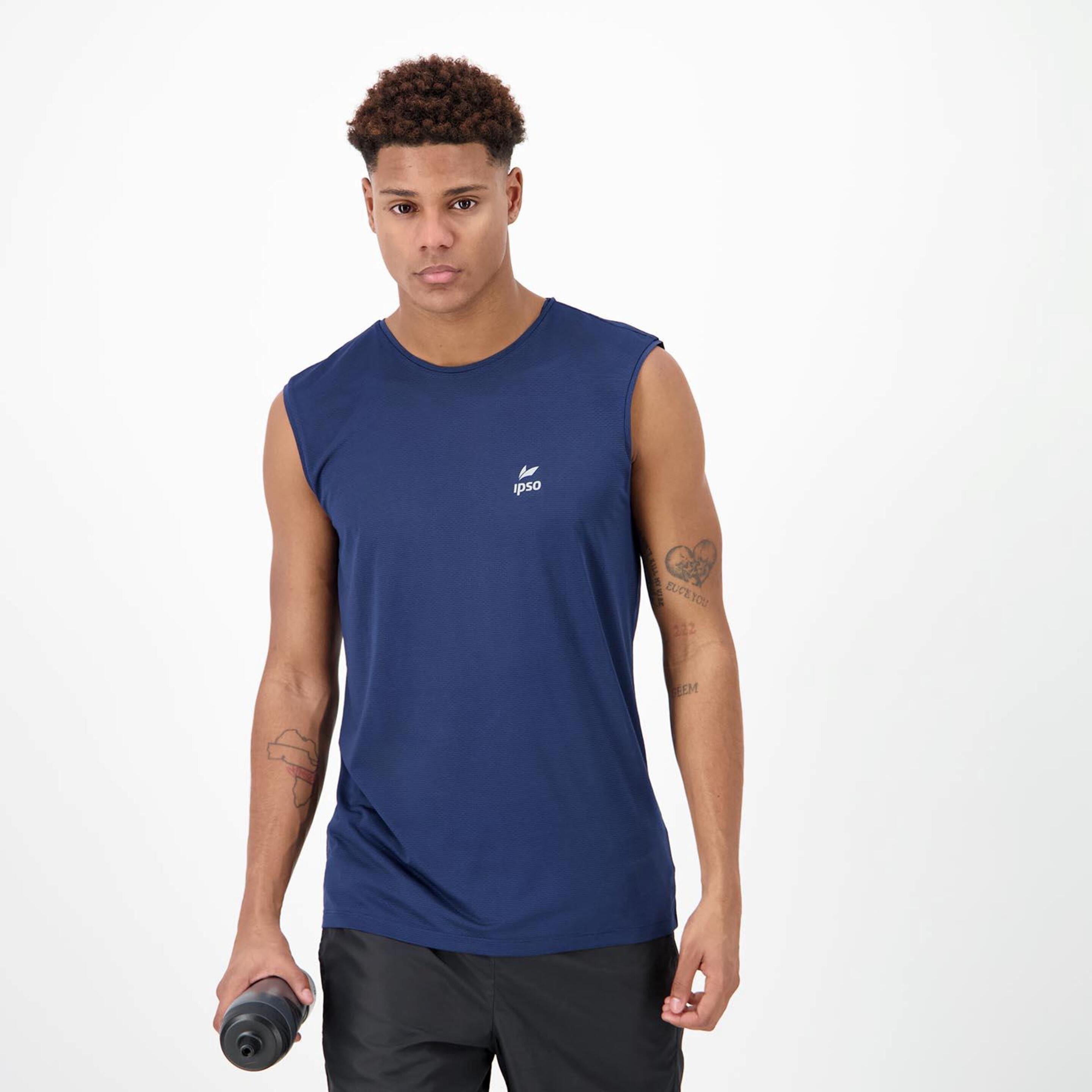 Camiseta Running Ipso - azul - Camiseta Sin Mangas Hombre