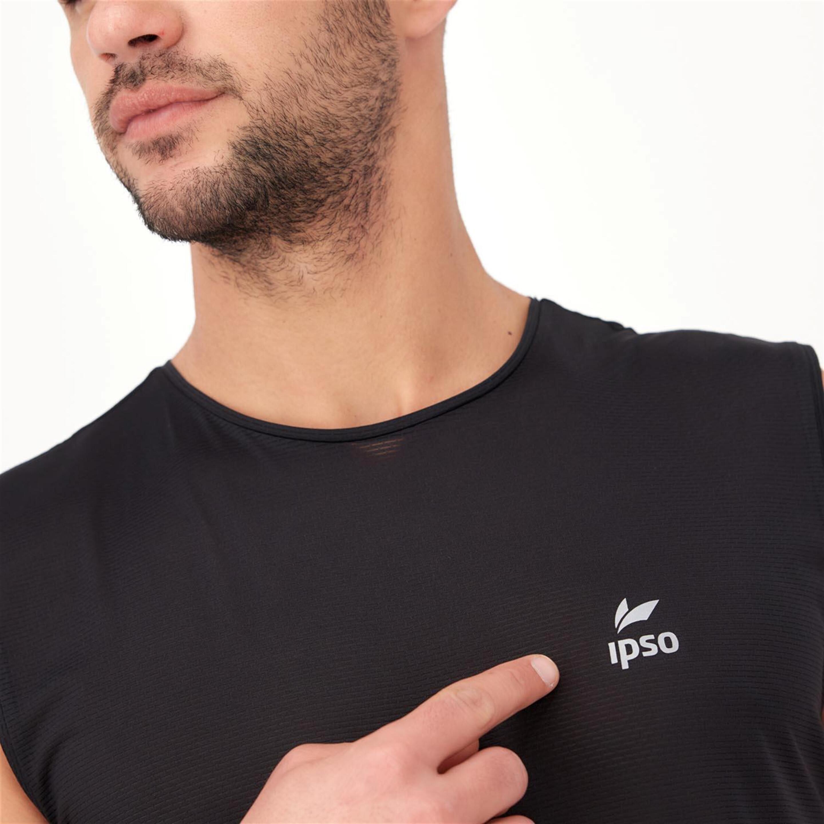 Camiseta Running Ipso - Negro - Camiseta Sin Mangas Hombre