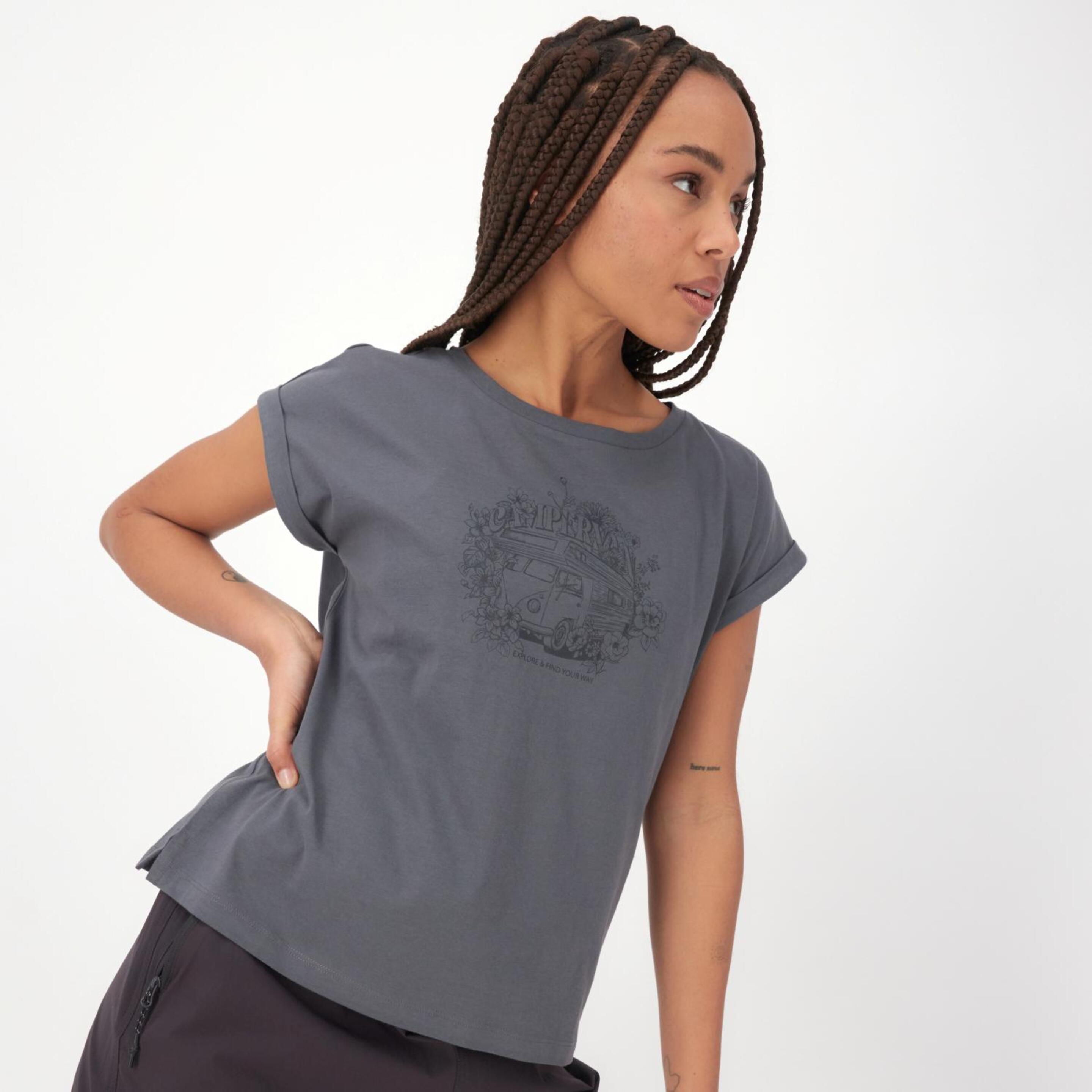Camiseta Boriken - Antracita - Camiseta Trekking Mujer
