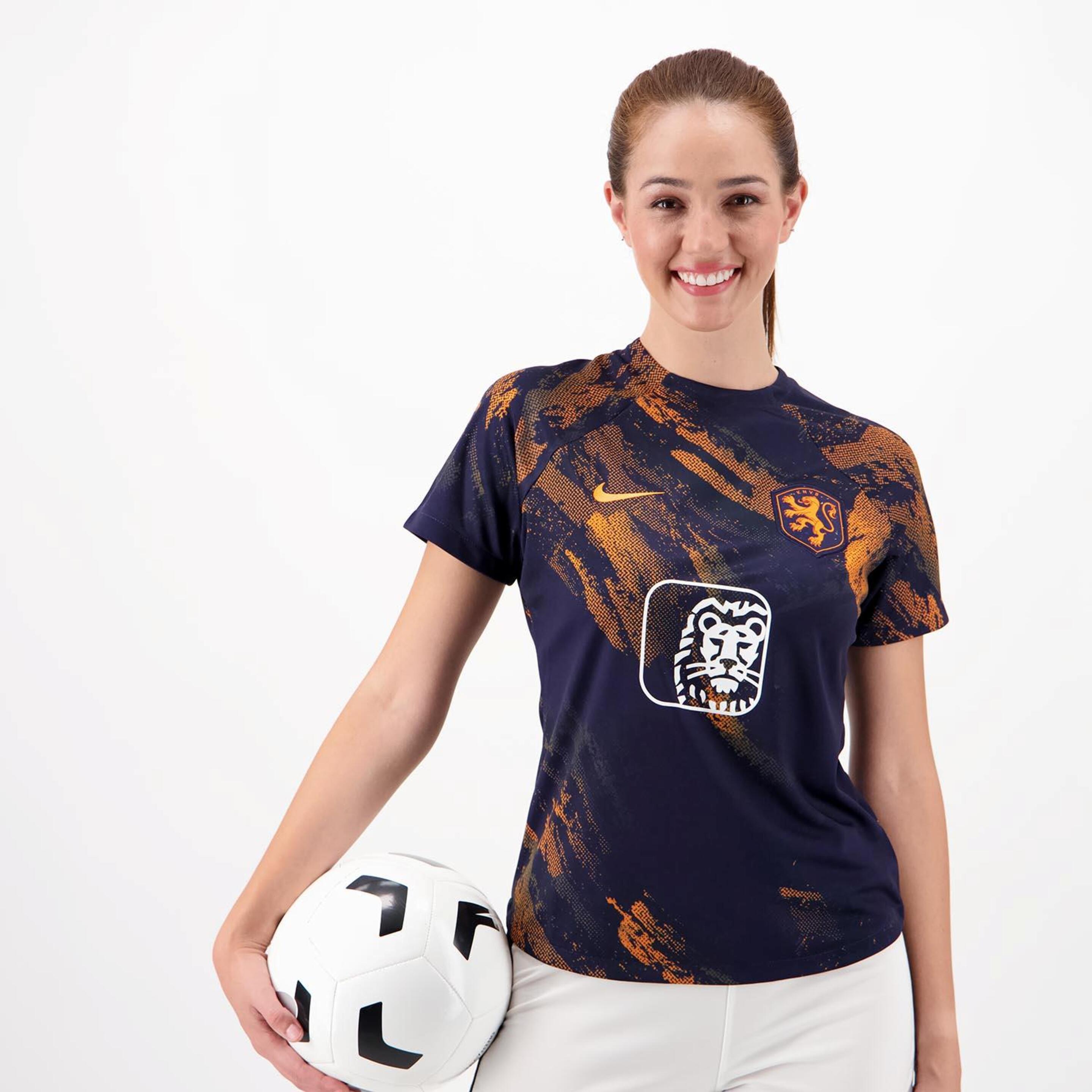 Camiseta Paises Bajos Prematch 23 - azul - Fútbol Mujer