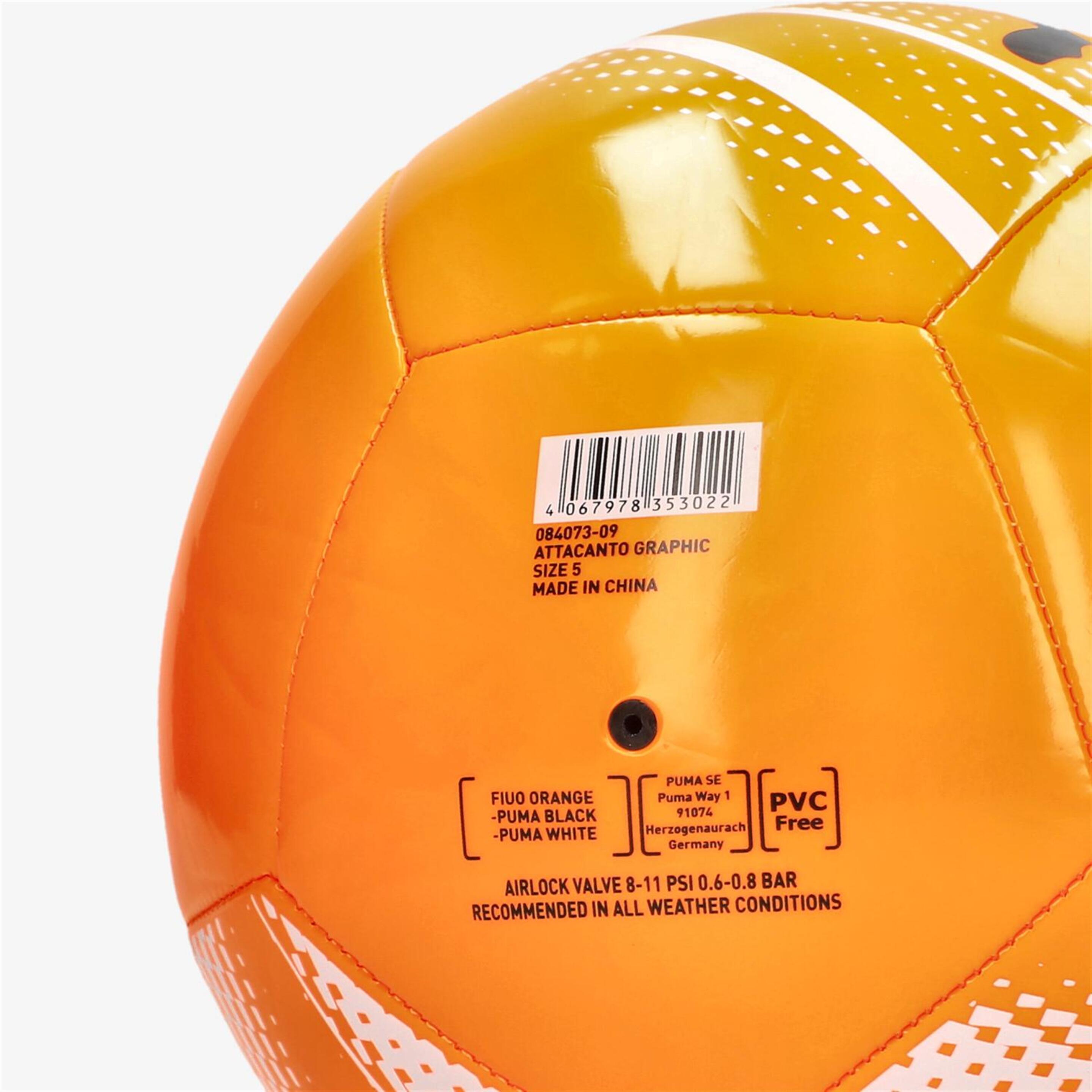 Puma Attacanto Graphic - Naranja - Balón Fútbol
