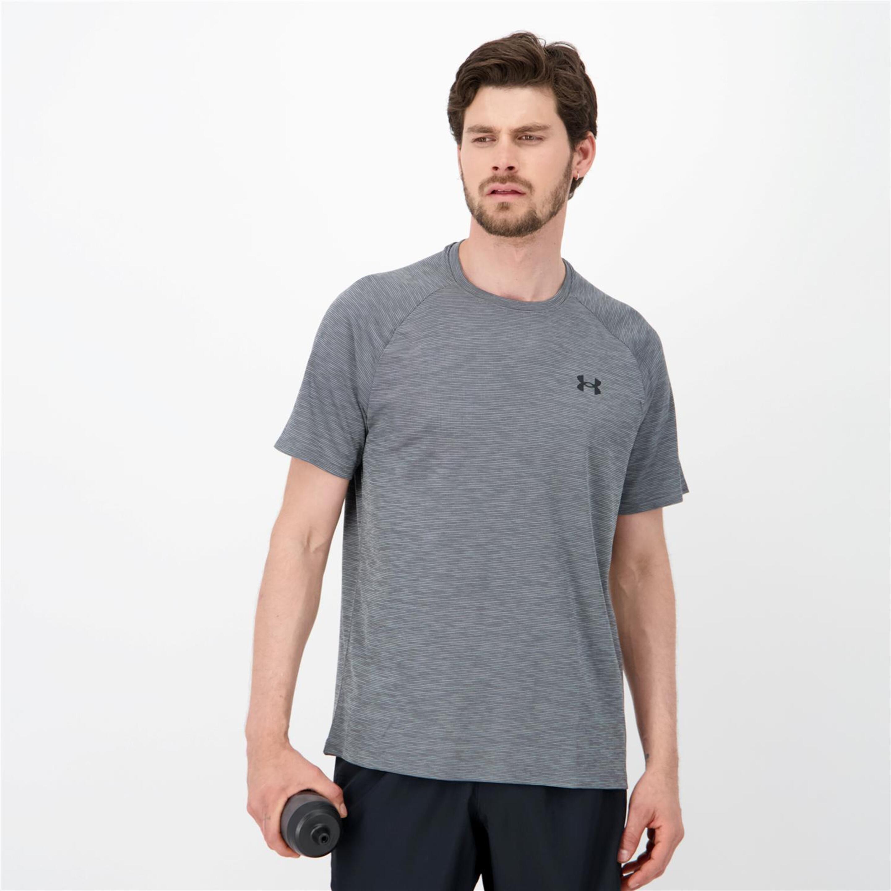 Under Armour Tech Textured - gris - Camiseta Running Hombre
