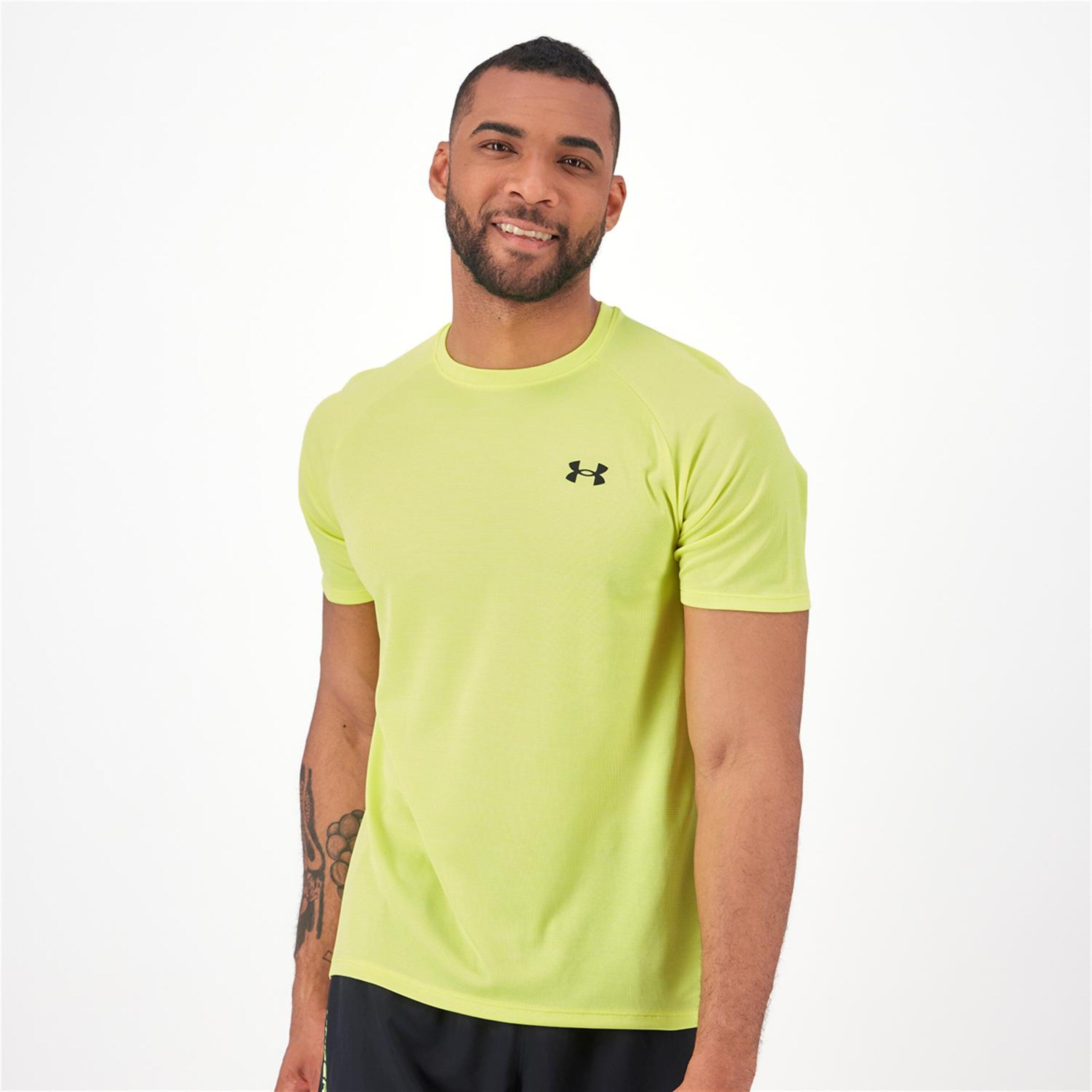 Under Armour Tech Textured - verde - T-shirt Running Homem