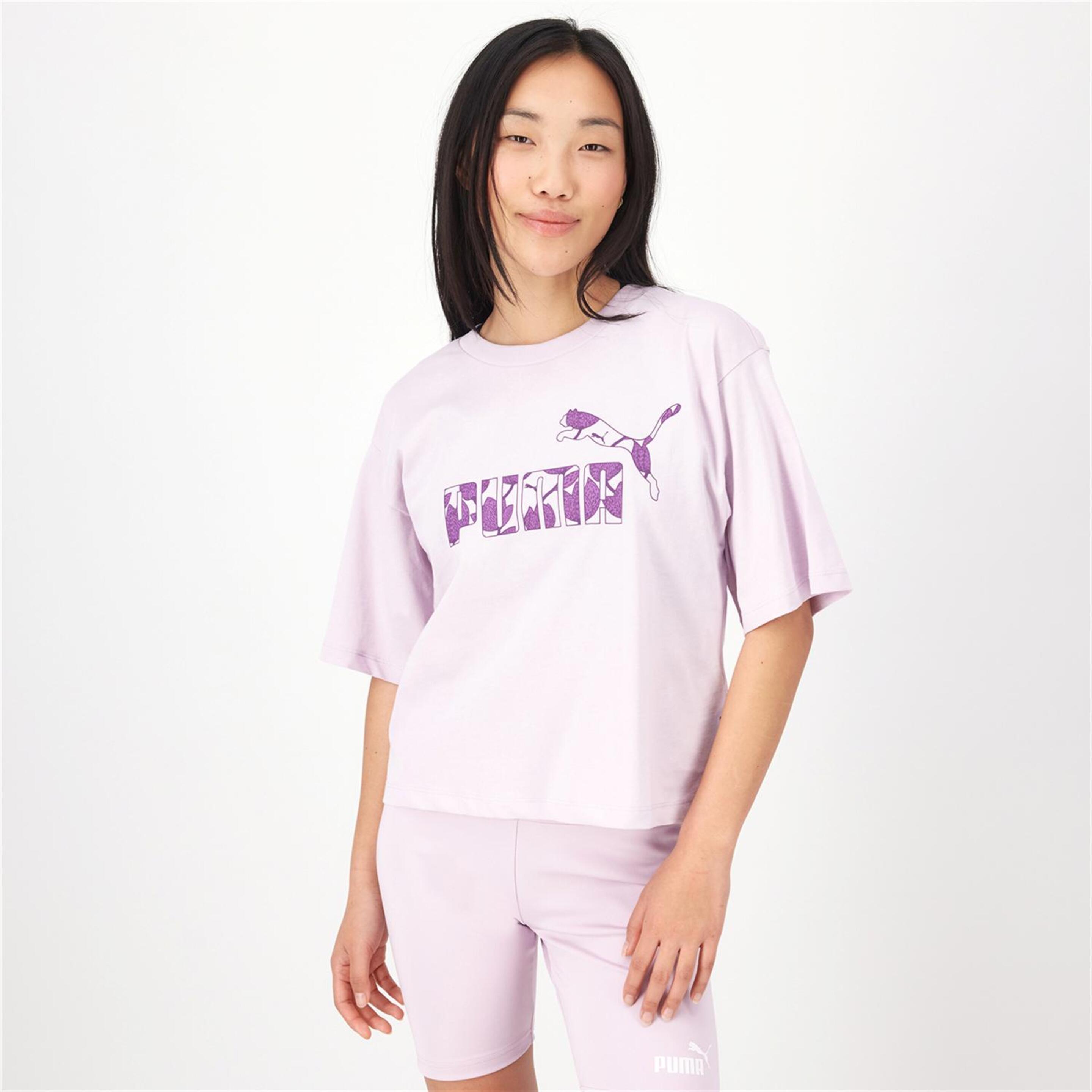 Puma Essentials - morado - Camiseta Boxy Mujer