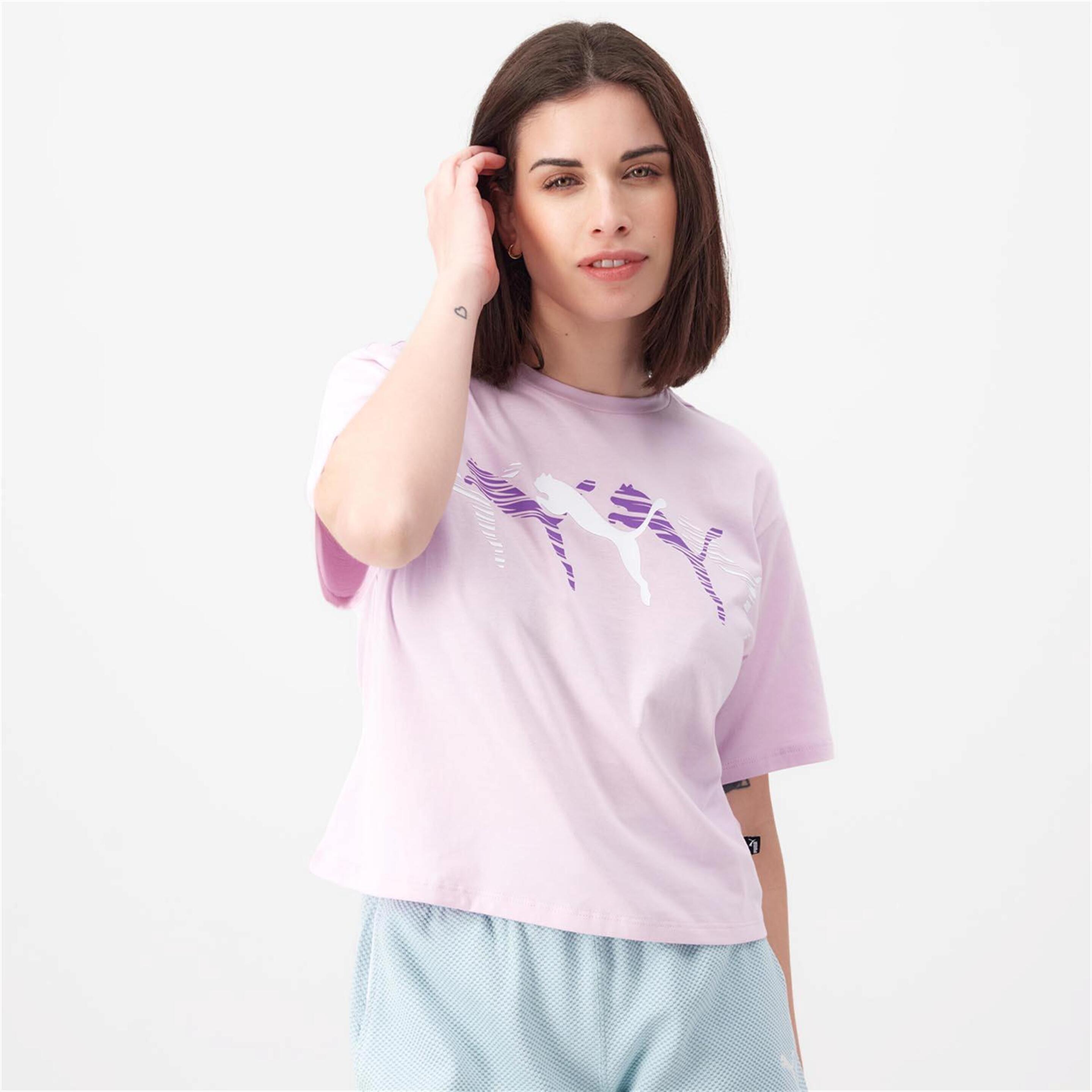 Puma Essential Lab - morado - Camiseta Boxy Mujer