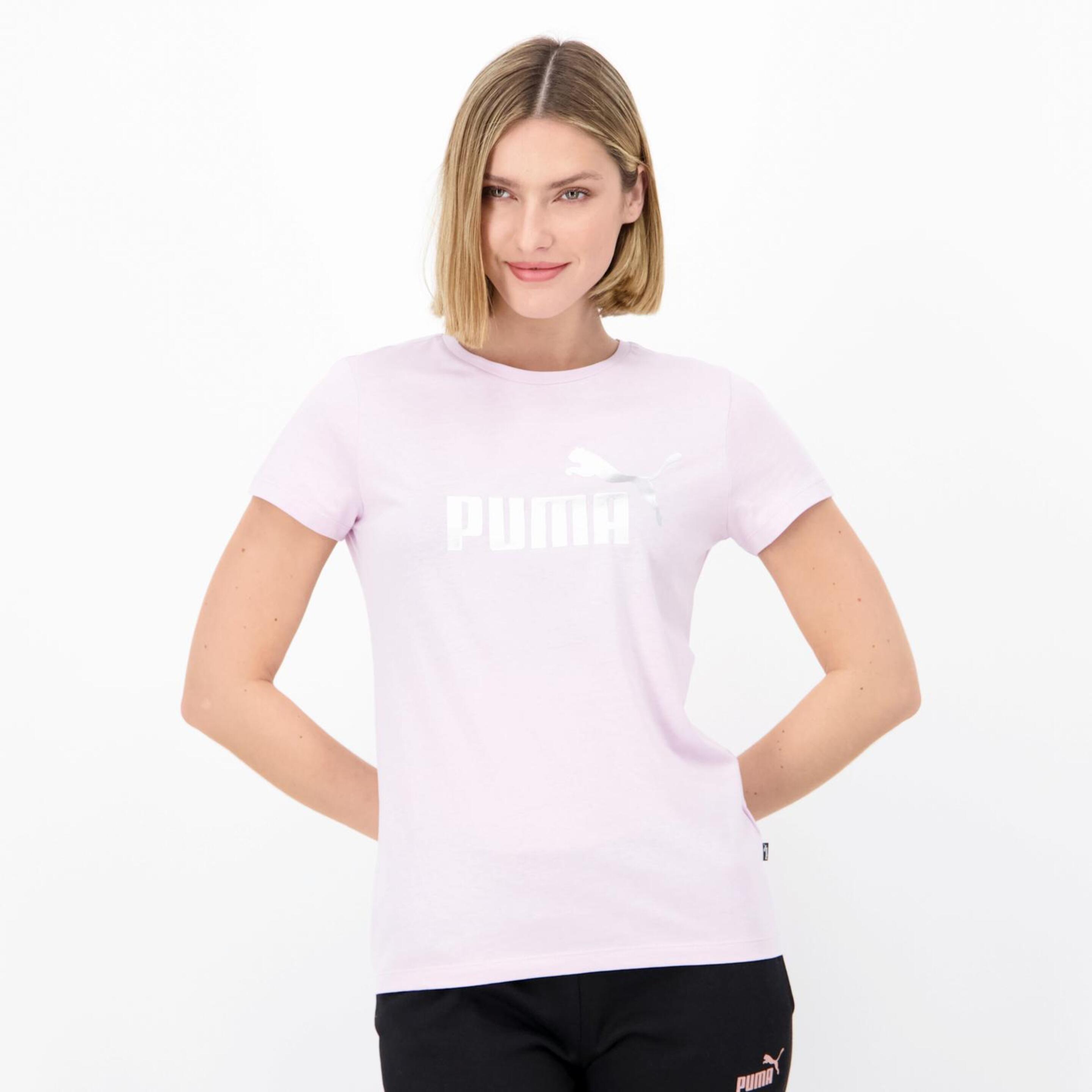 Puma Essential Metallic - morado - T-shirt Mulher