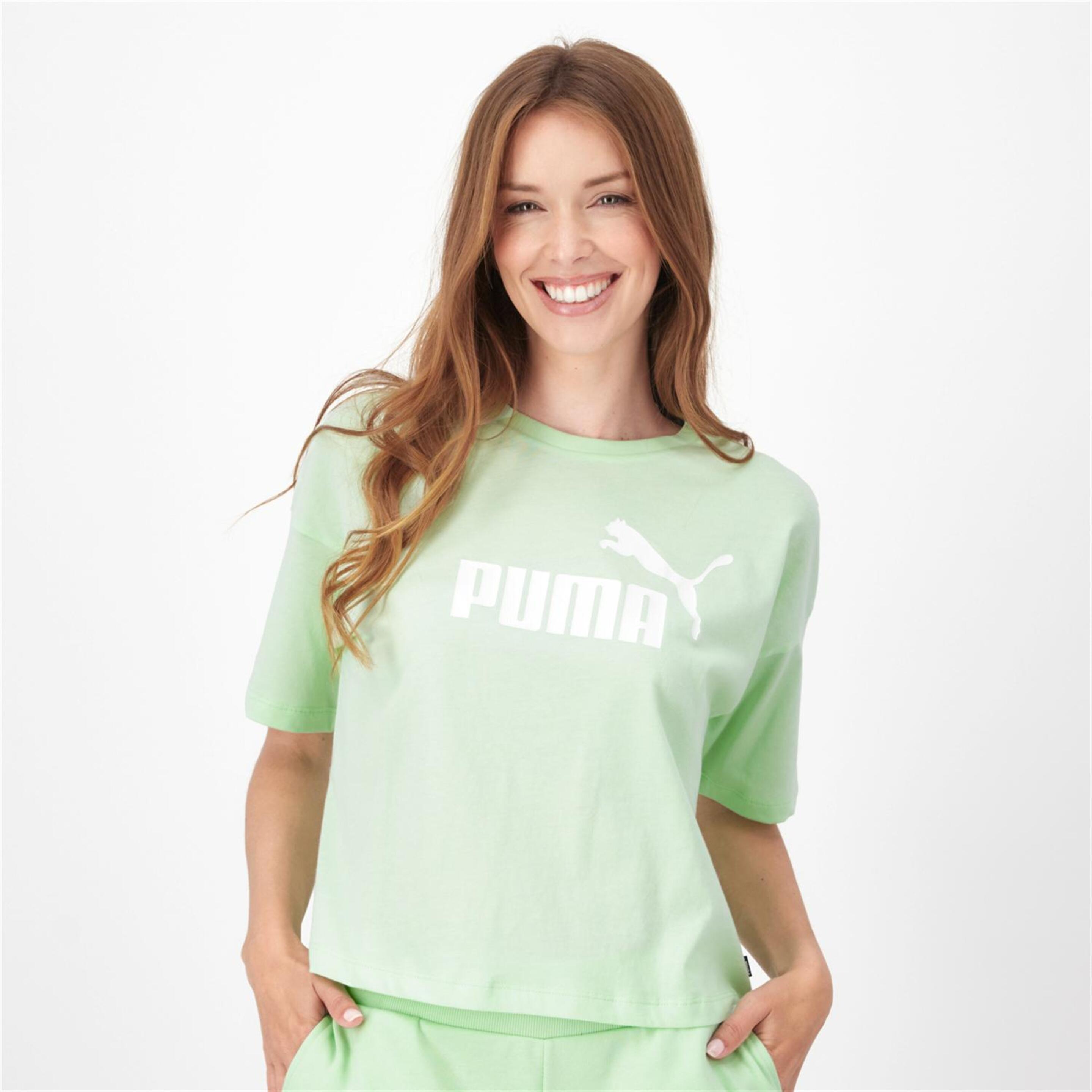 Puma Essentials - verde - Camiseta Boxy Mujer