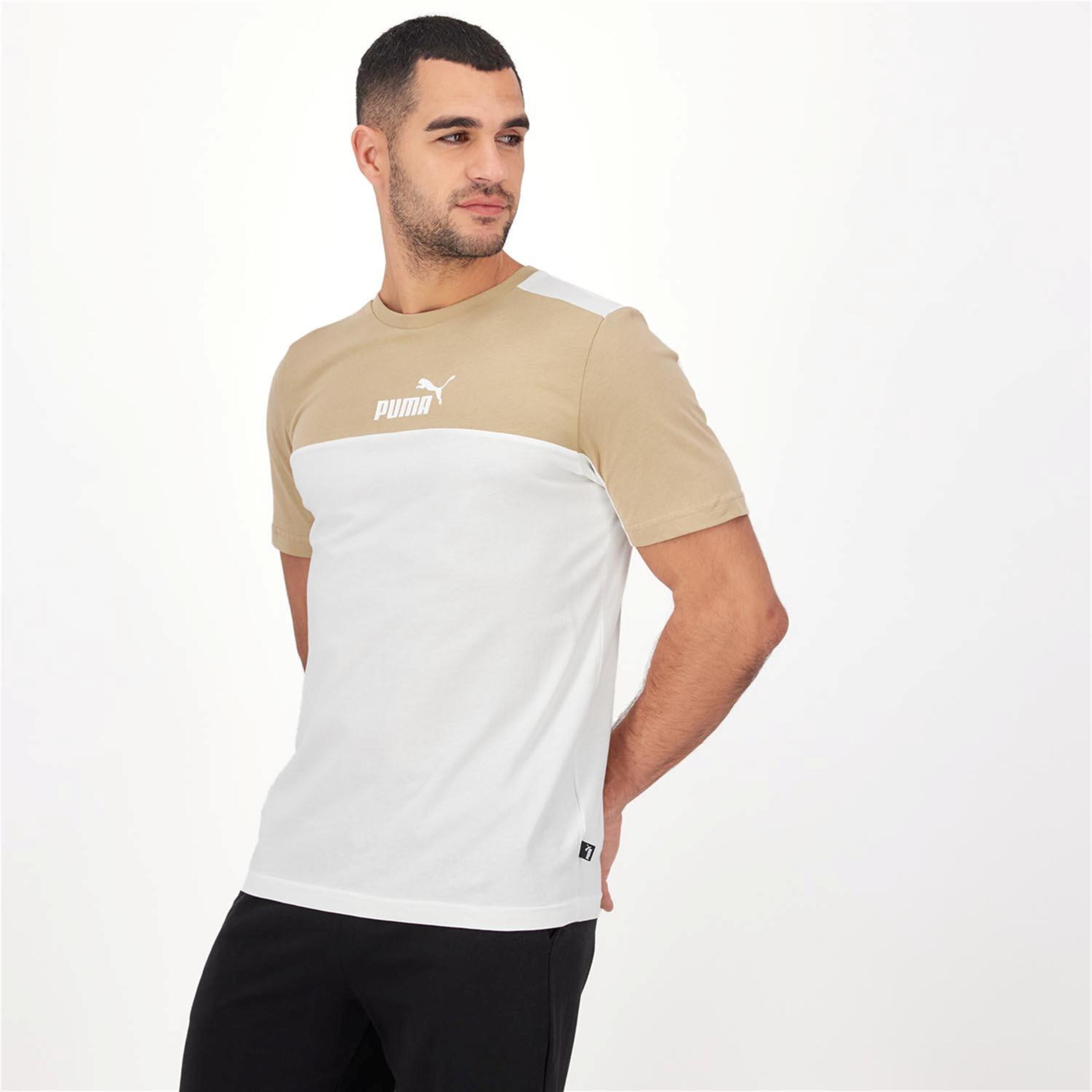 Puma Essential Block - Blanco - Camiseta Hombre