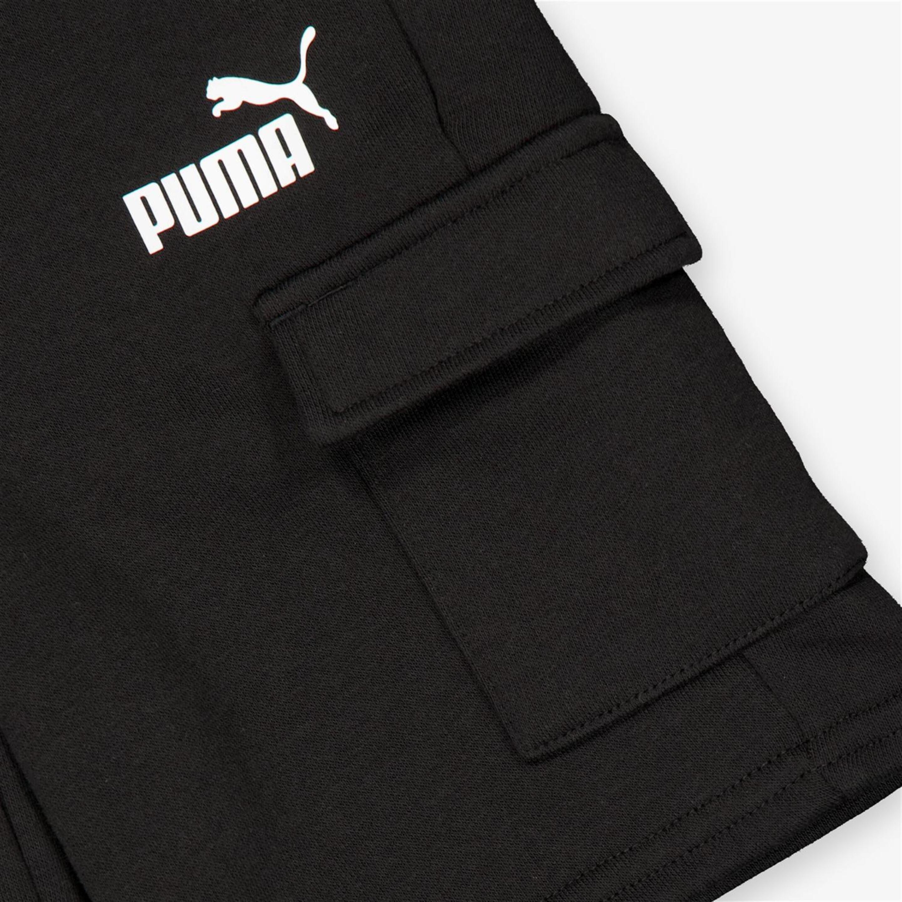 Pantalón Puma - Negro - Bermuda Cargo Niño