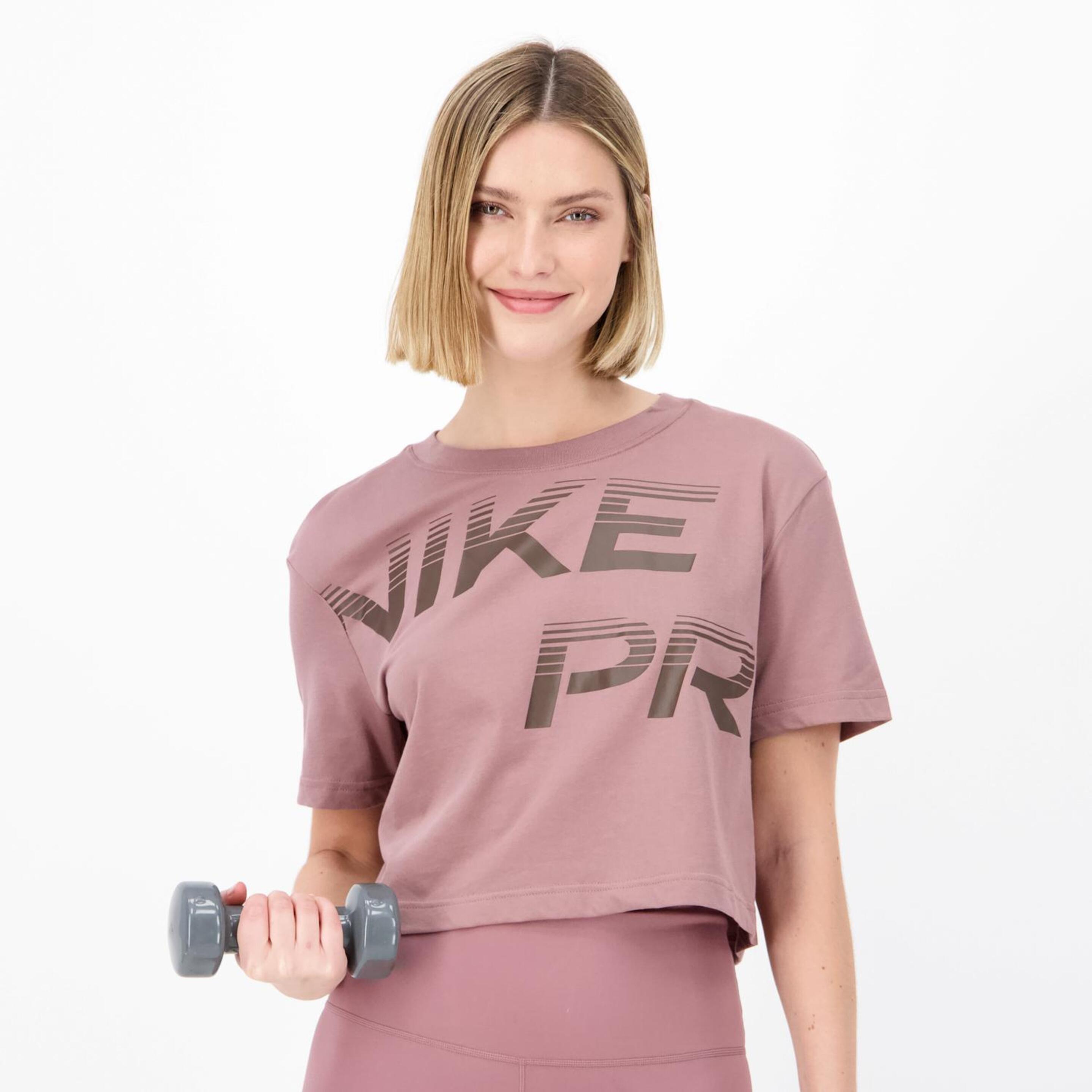 Camiseta Nike - Malva - Camiseta Boxy Mujer