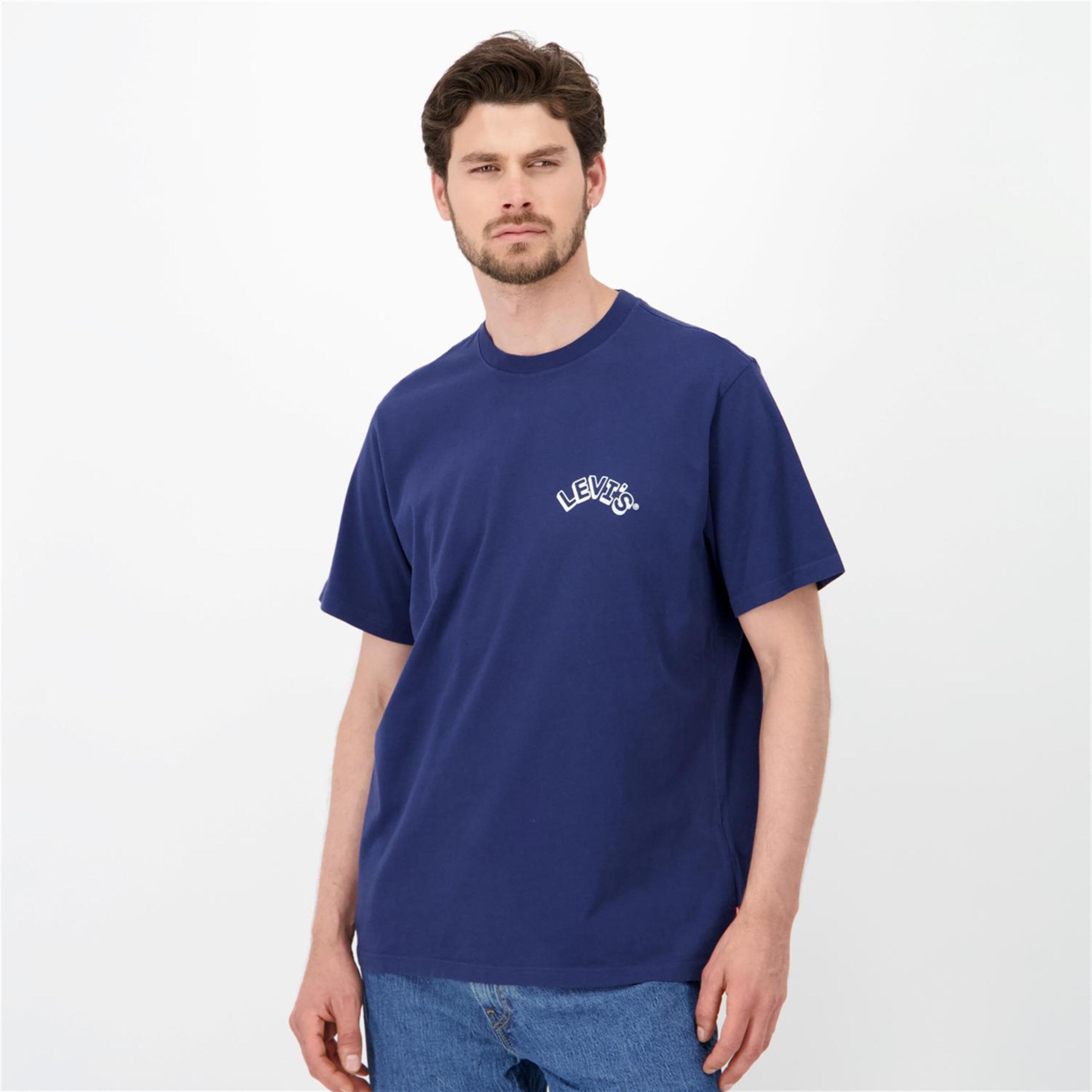 Levi's Ss Relaxed Velour - azul - Camiseta Hombre