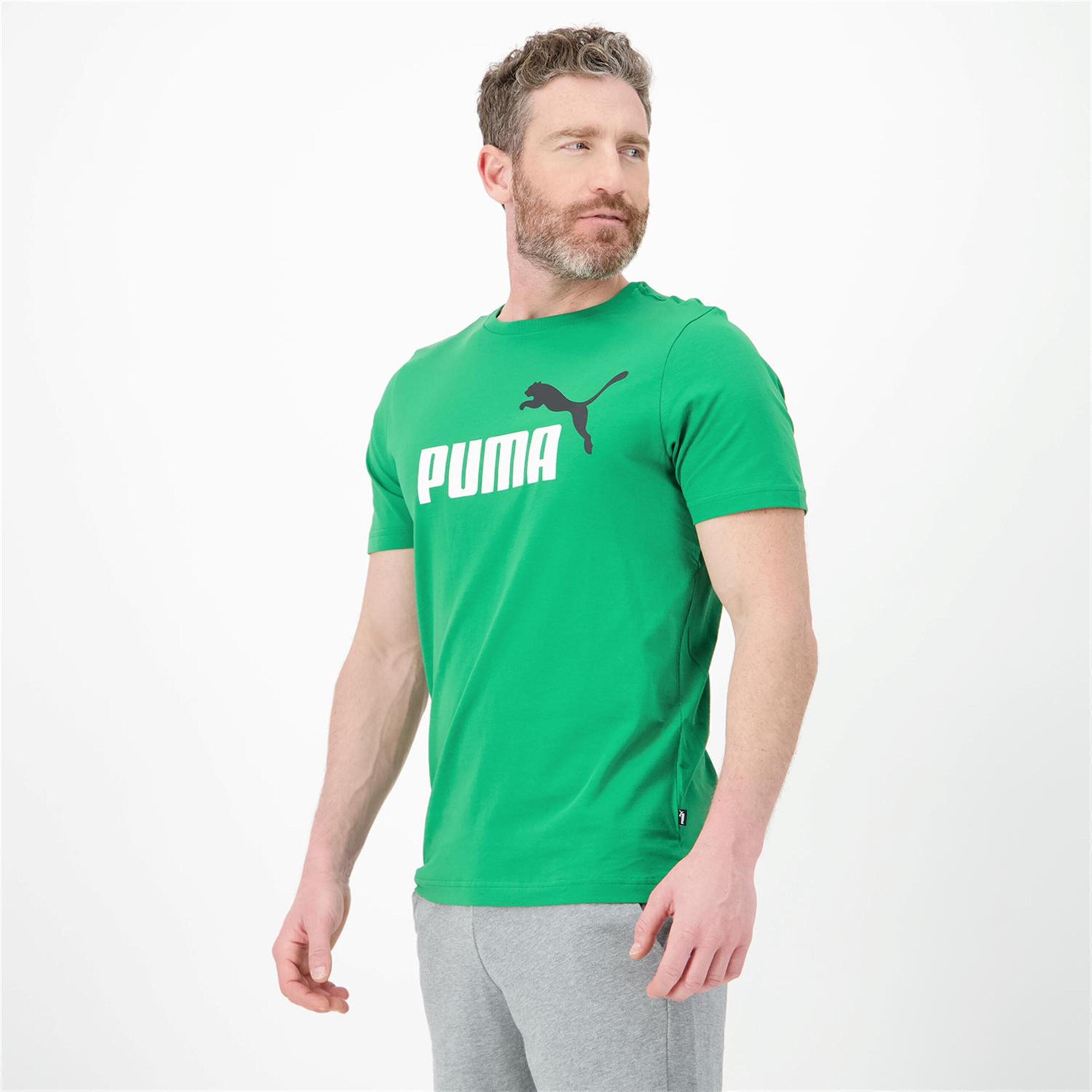 Puma Big Logo - Verde - Camiseta Hombre