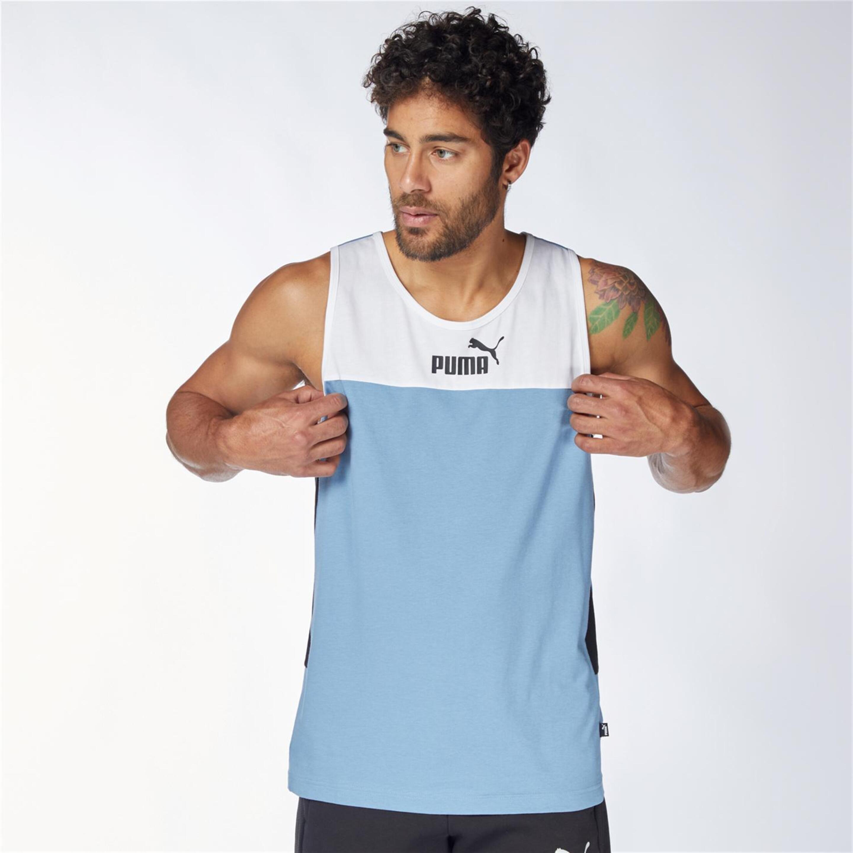Puma Essential Block - azul - Camiseta Tirantes Hombre