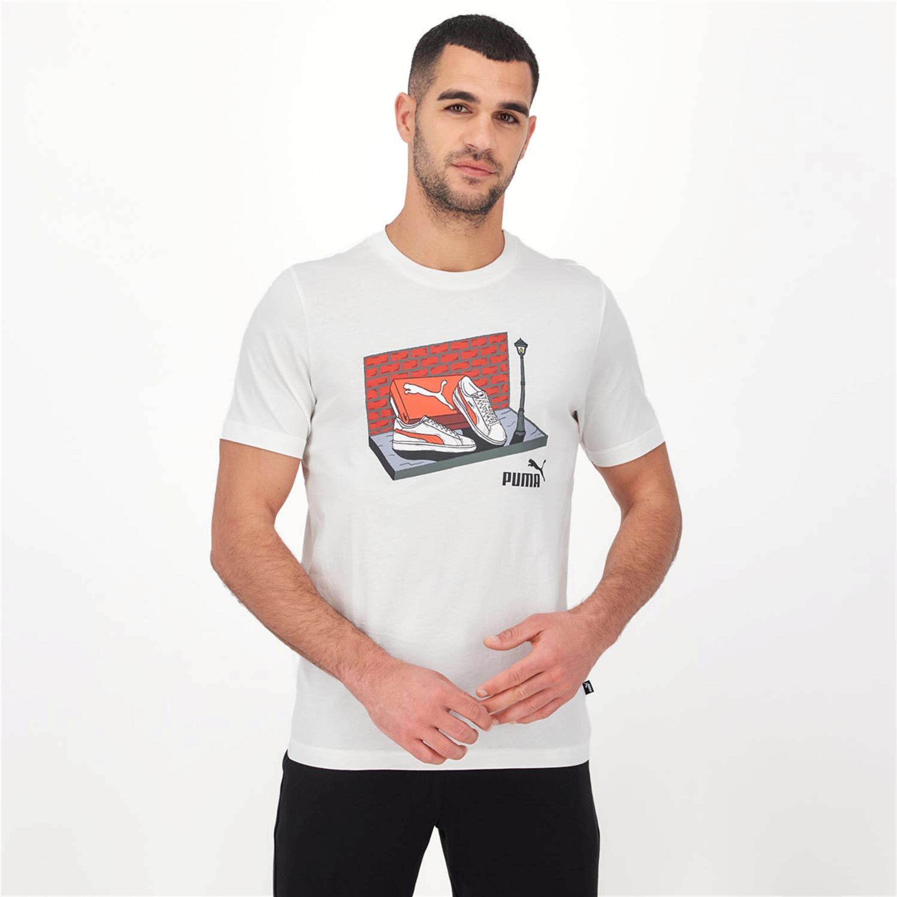 Puma Graphics - blanco - Camiseta Hombre