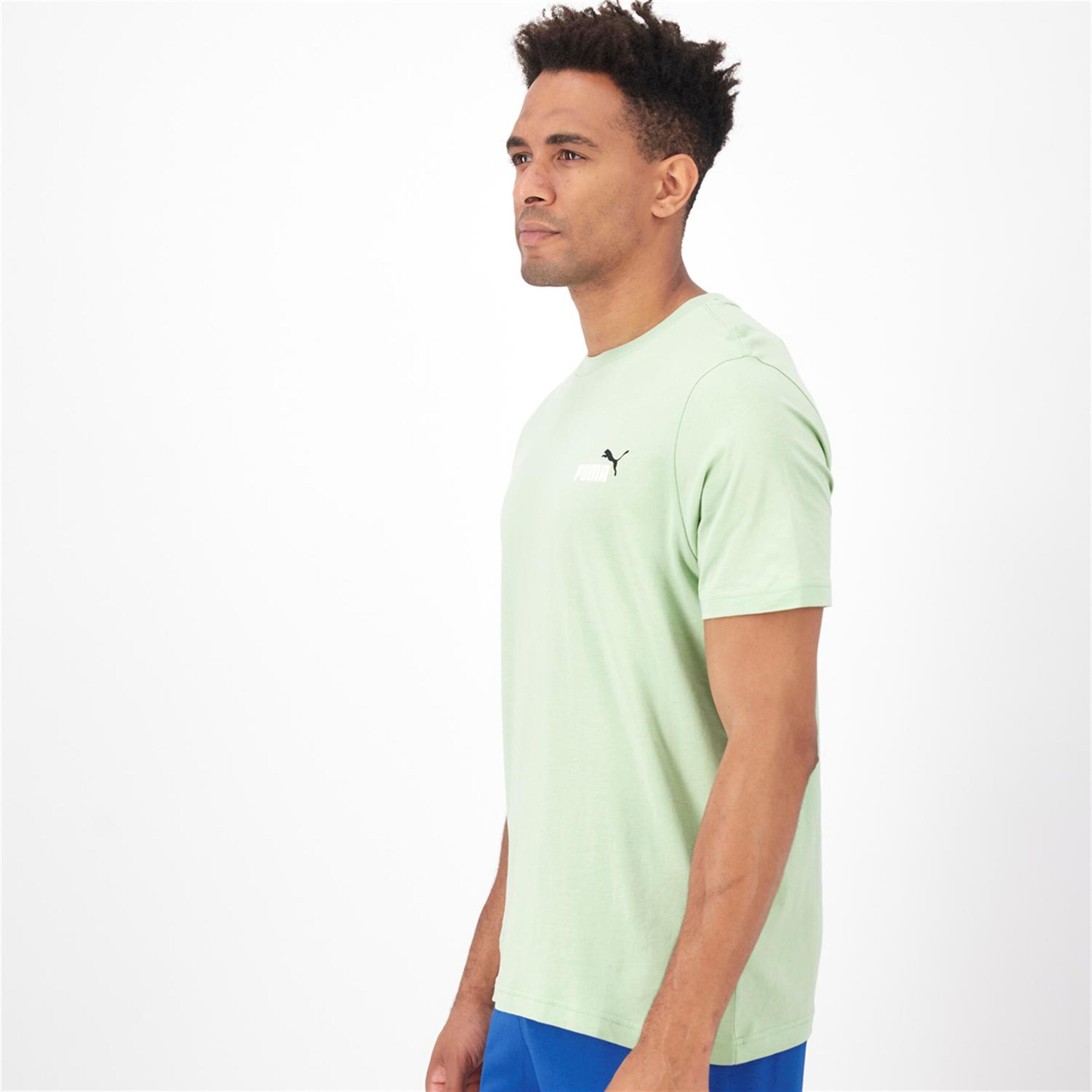 Puma Small Logo - Verde - Camiseta Hombre