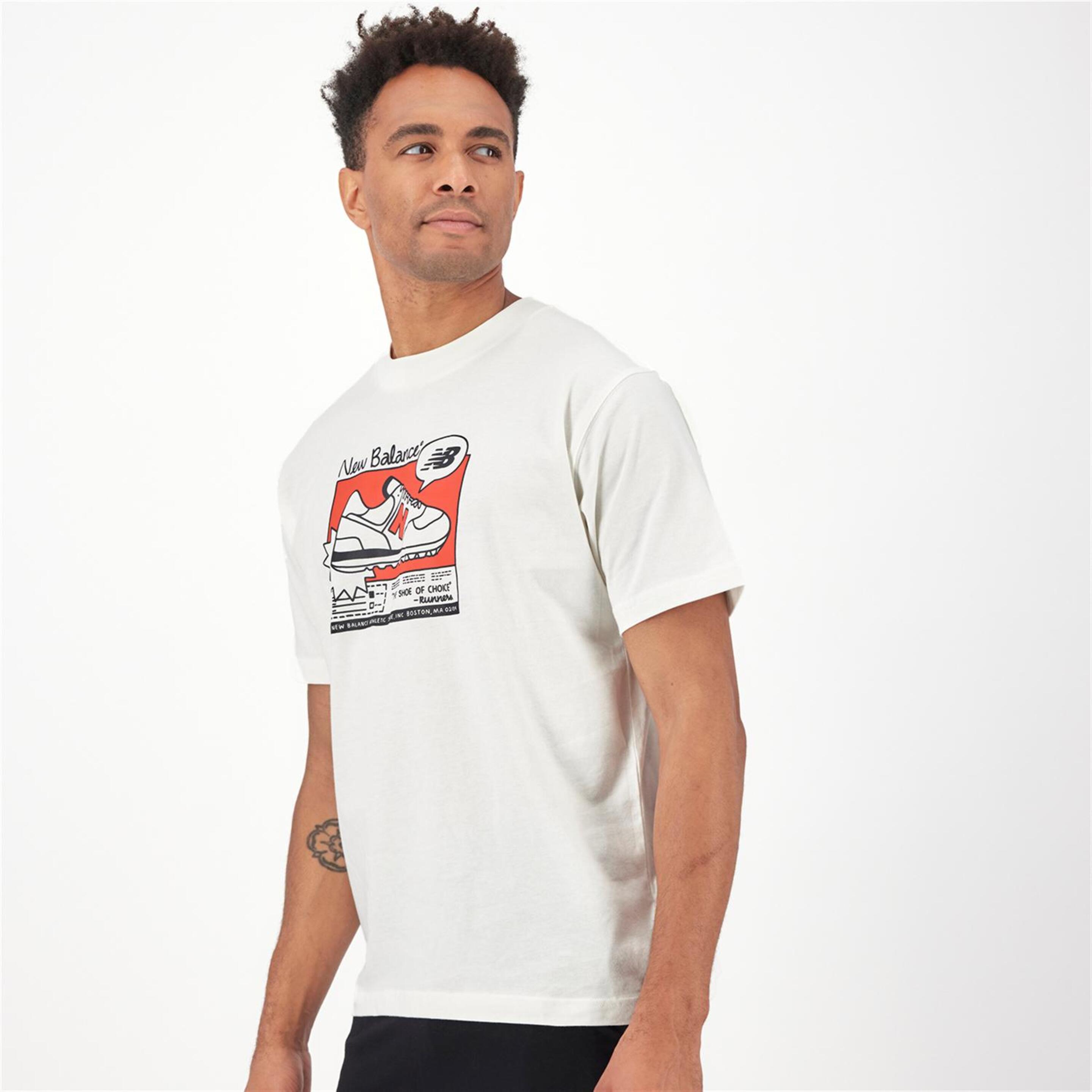 New Balance Sneaker - Blanco - Camiseta Hombre