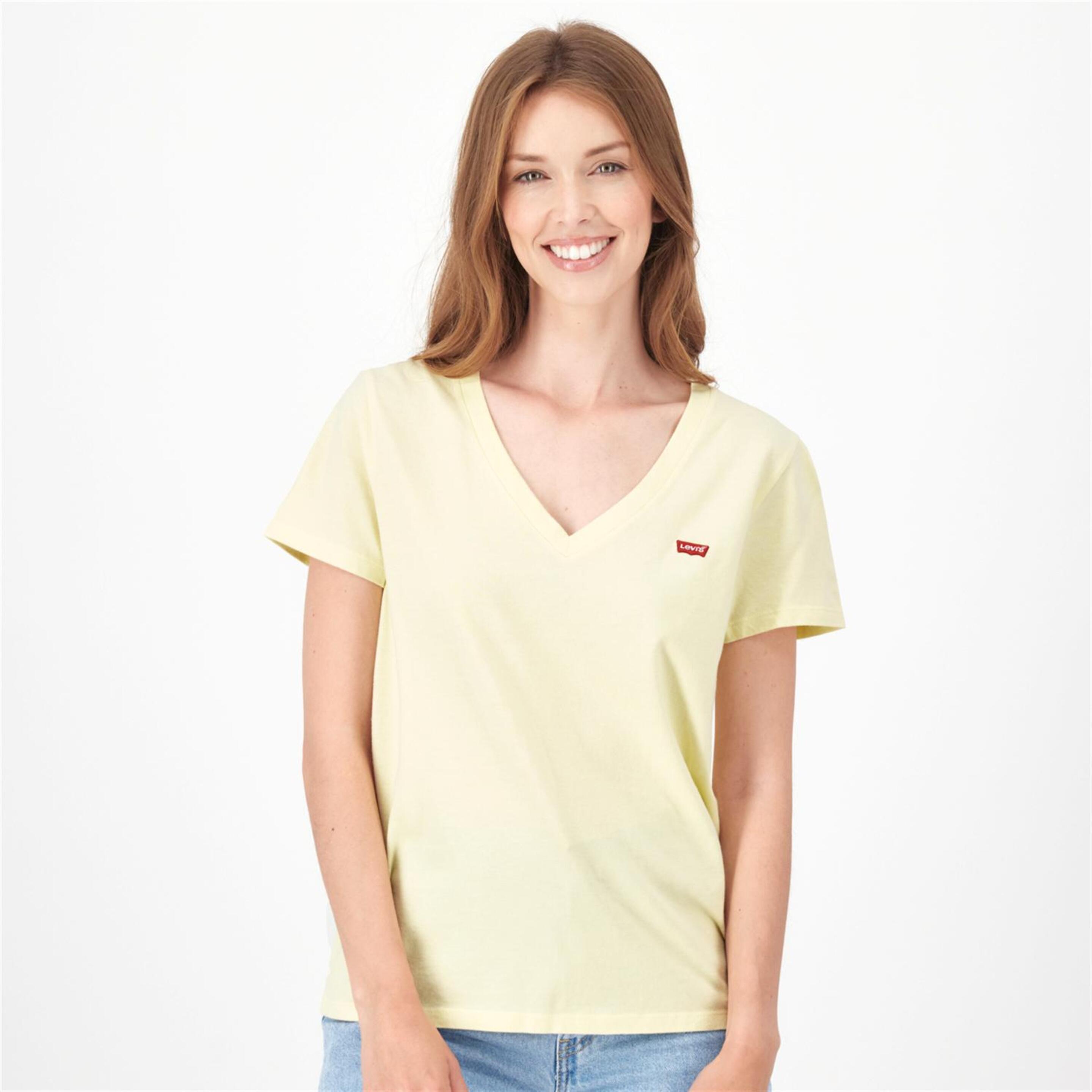 Camiseta Levi's - amarillo - Camiseta Cuello Pico Mujer