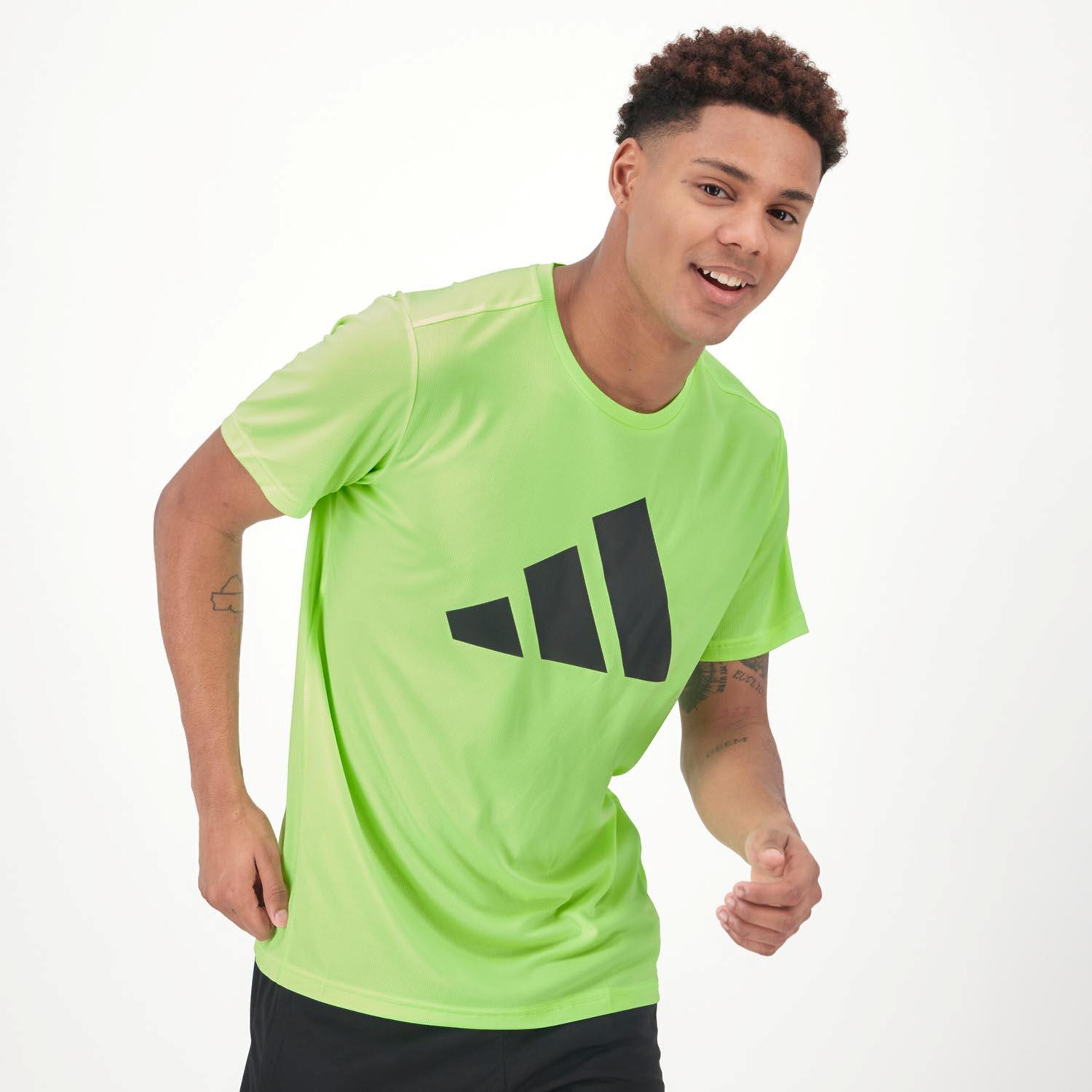 Camiseta adidas - verde - Camiseta Running Hombre