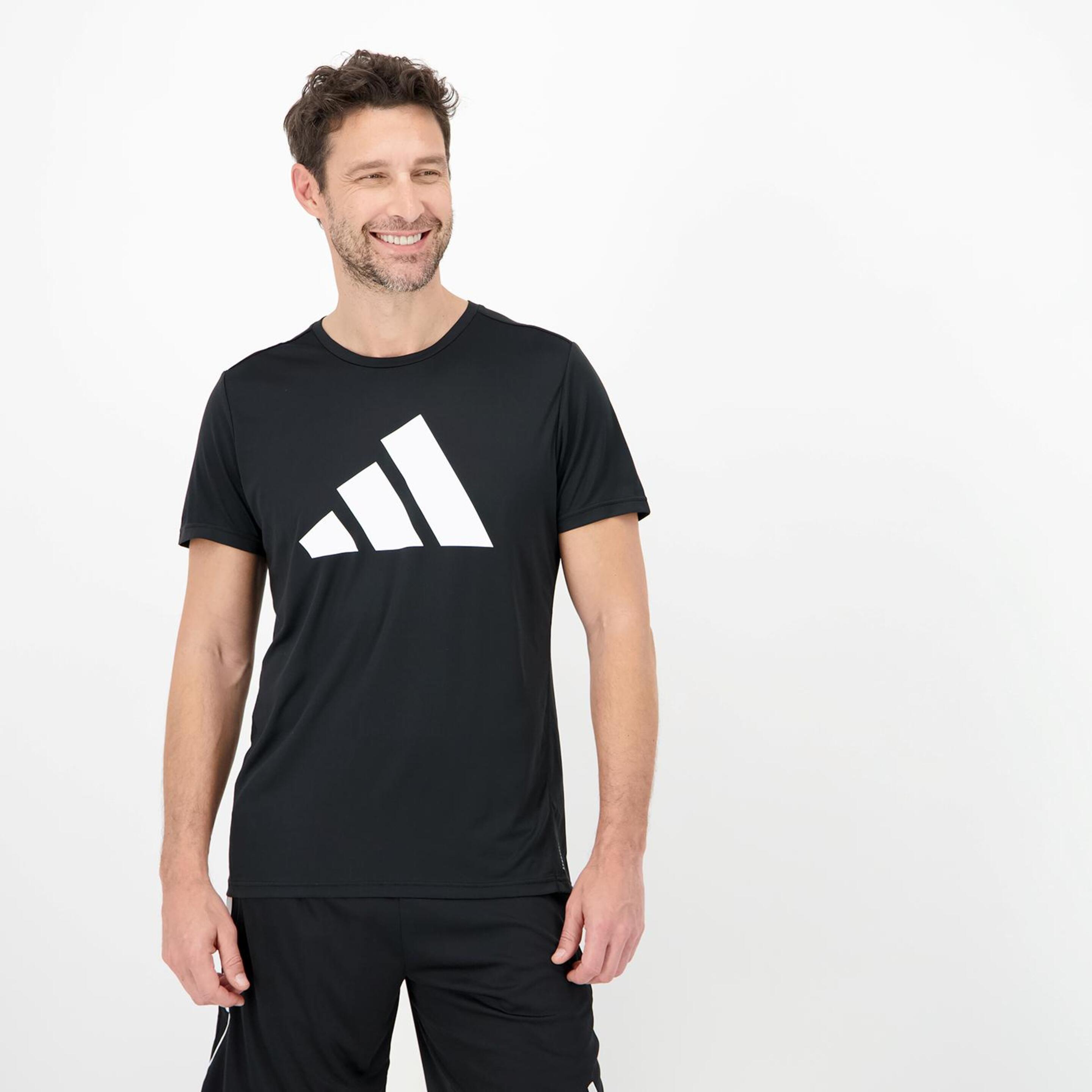 adidas Run It - negro - Camiseta Running Hombre