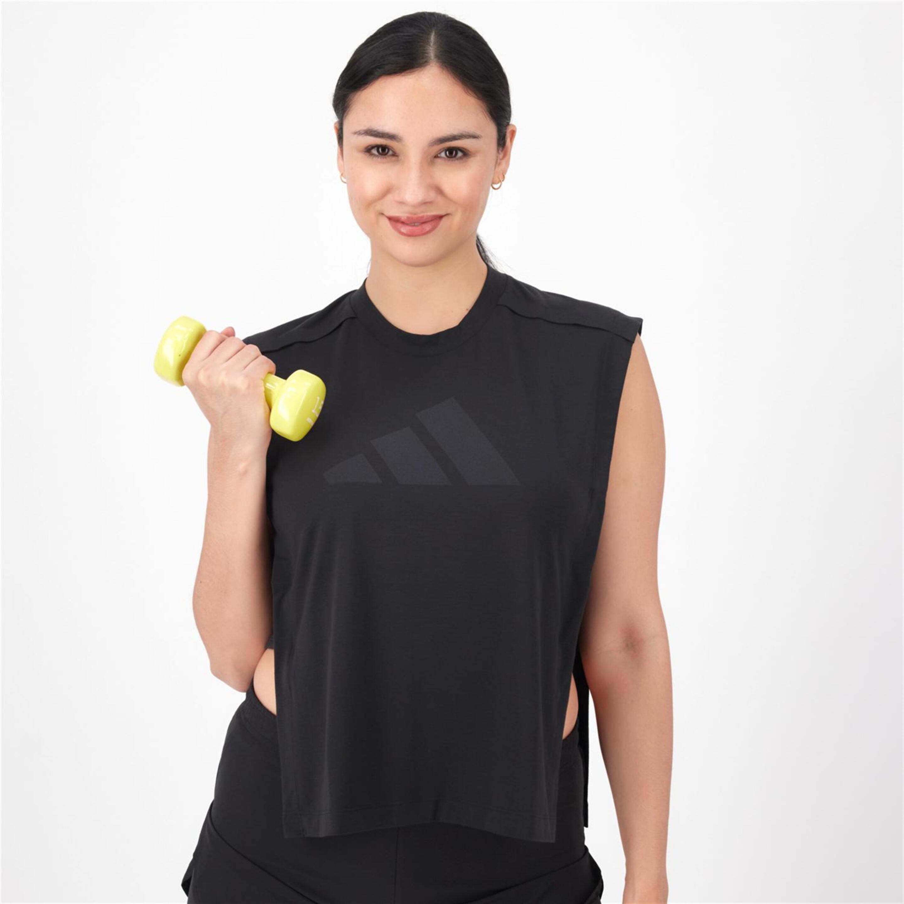 Camiseta adidas - negro - Camiseta Fitness Mujer