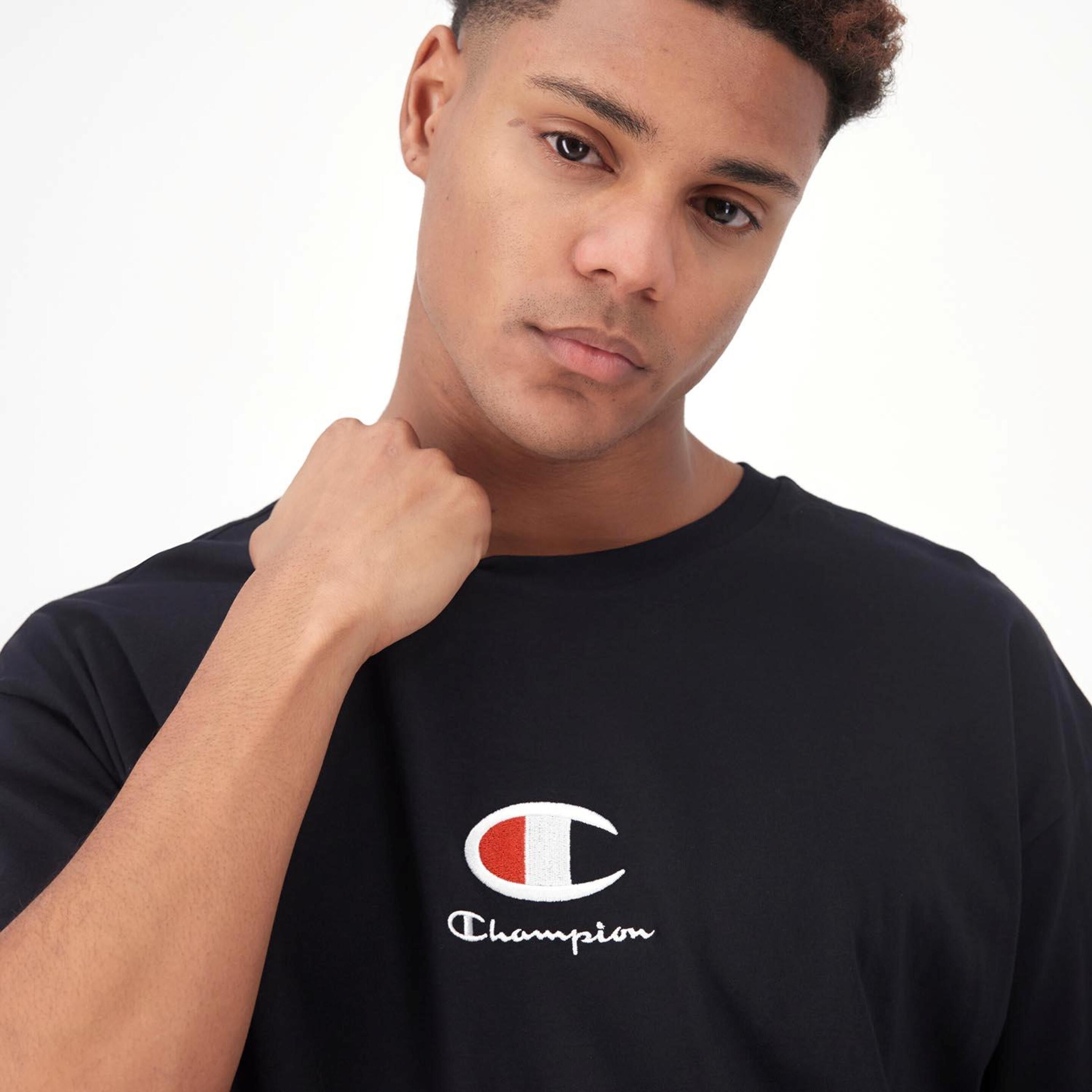 Champion C Logo - Negro - Camiseta Oversize Hombre