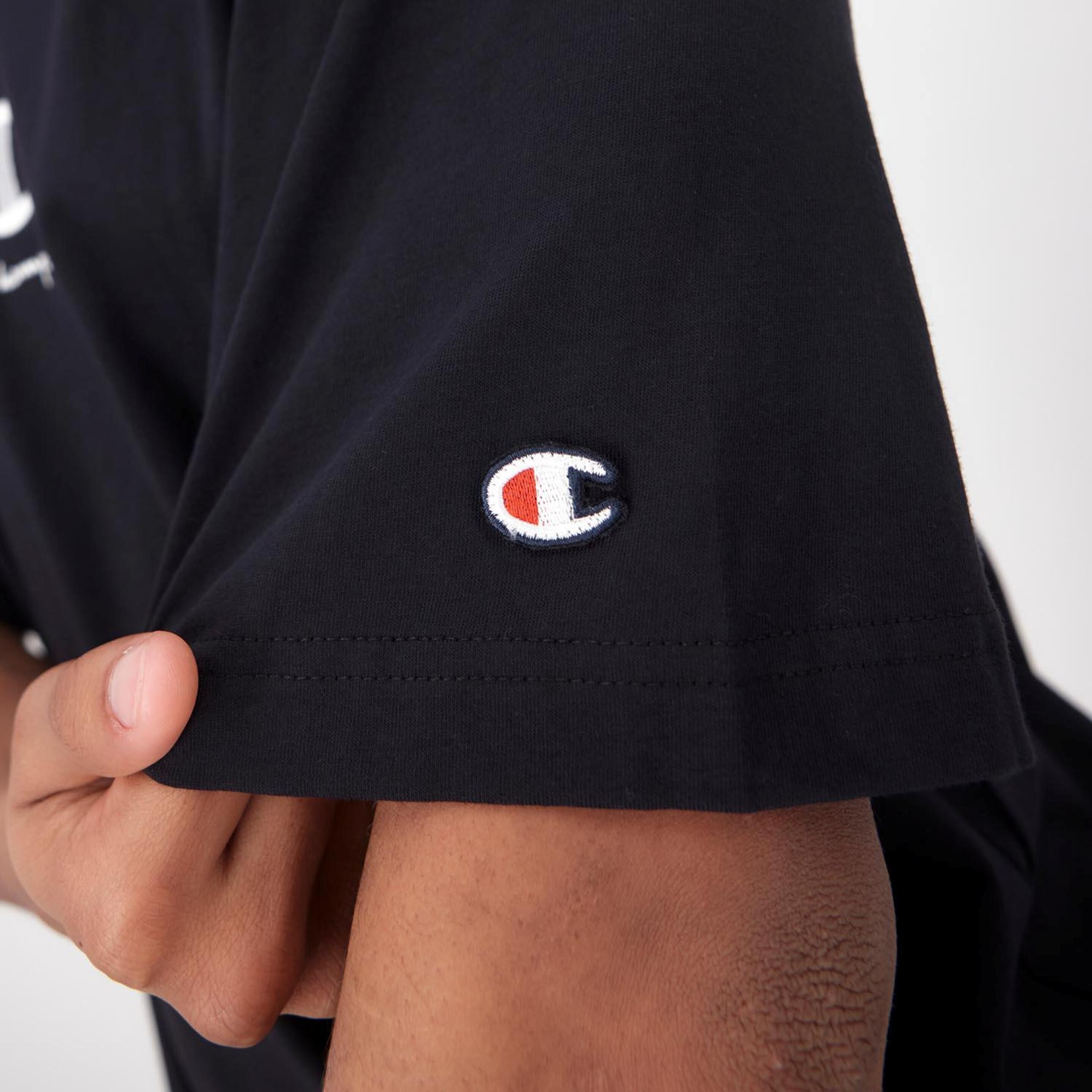Champion C Logo - Negro - Camiseta Oversize Hombre