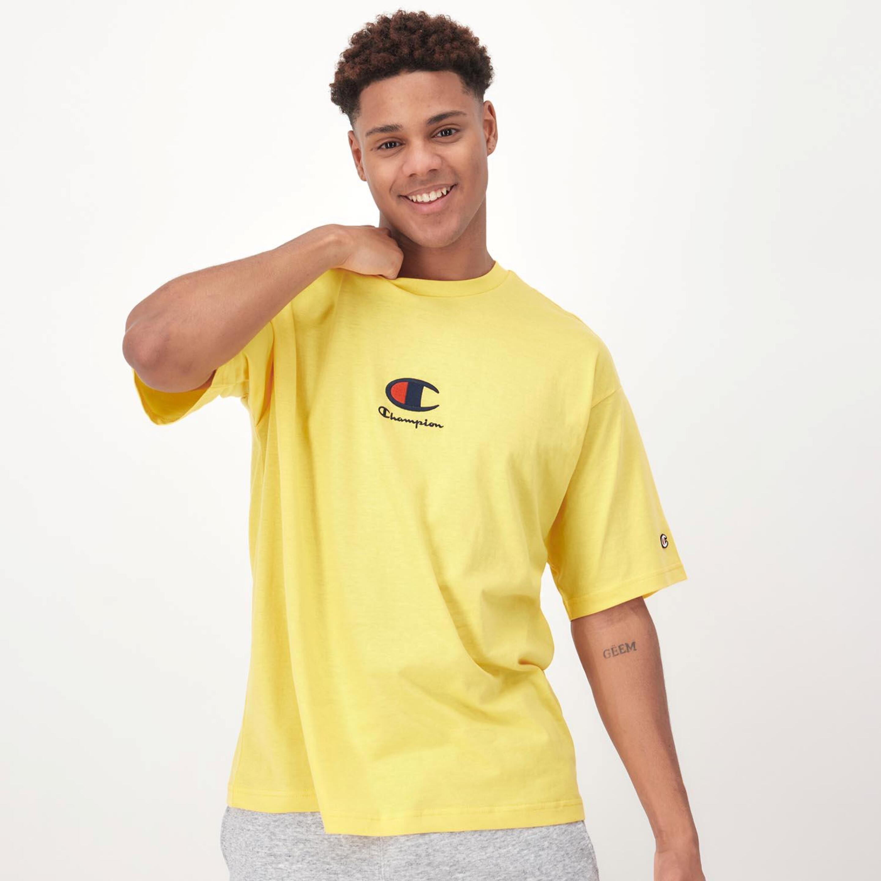 Champion C Logo - amarillo - T-shirt Oversize Homem