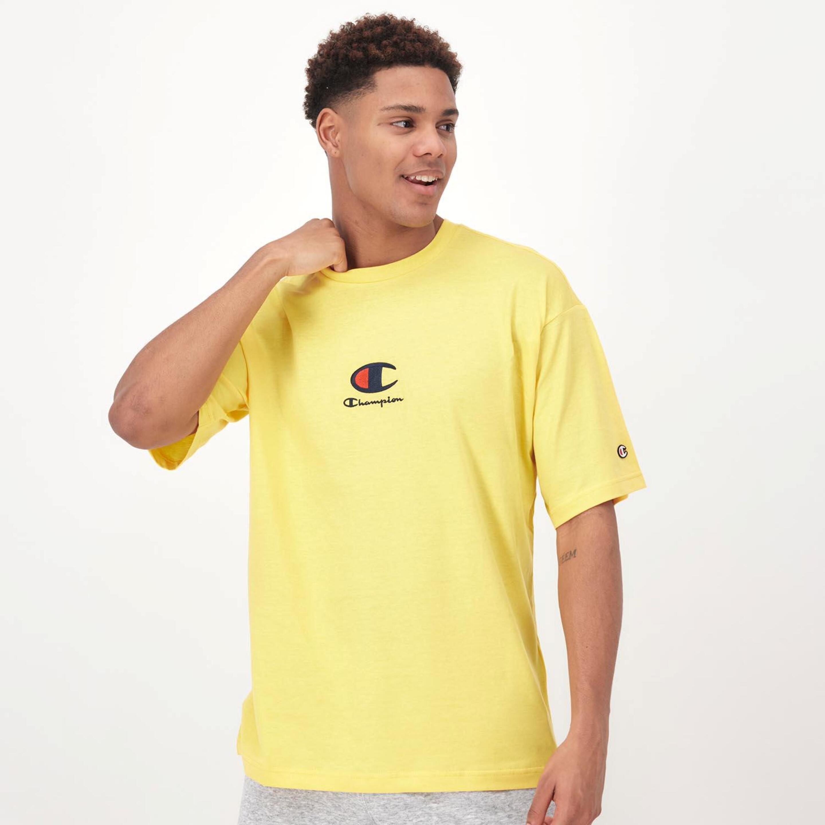 Champion C Logo - Amarillo - Camiseta Oversize Hombre
