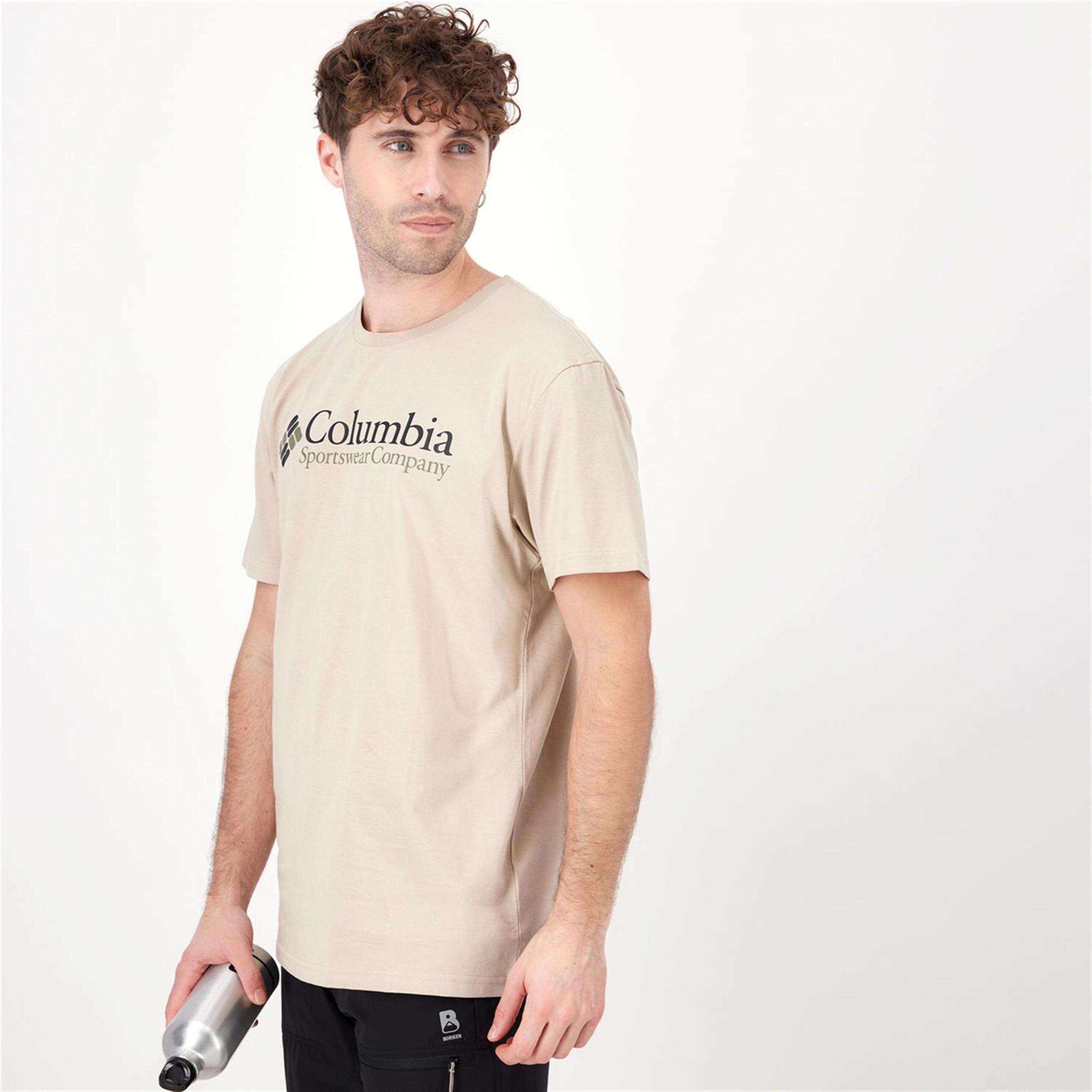 Columbia Basic Logo - Beige - Camiseta Trekking Hombre