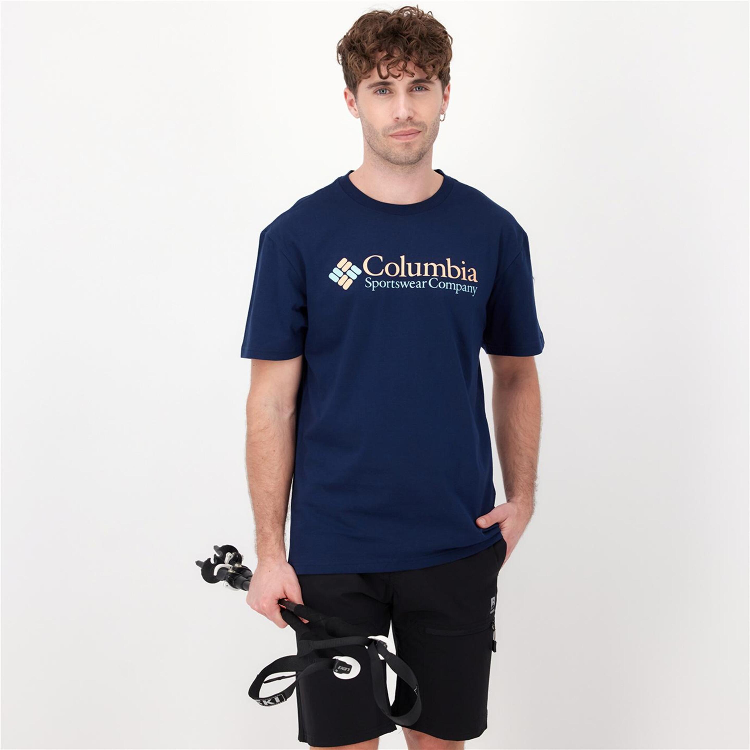 Columbia Basic Logo - azul - Camiseta Montaña Hombre