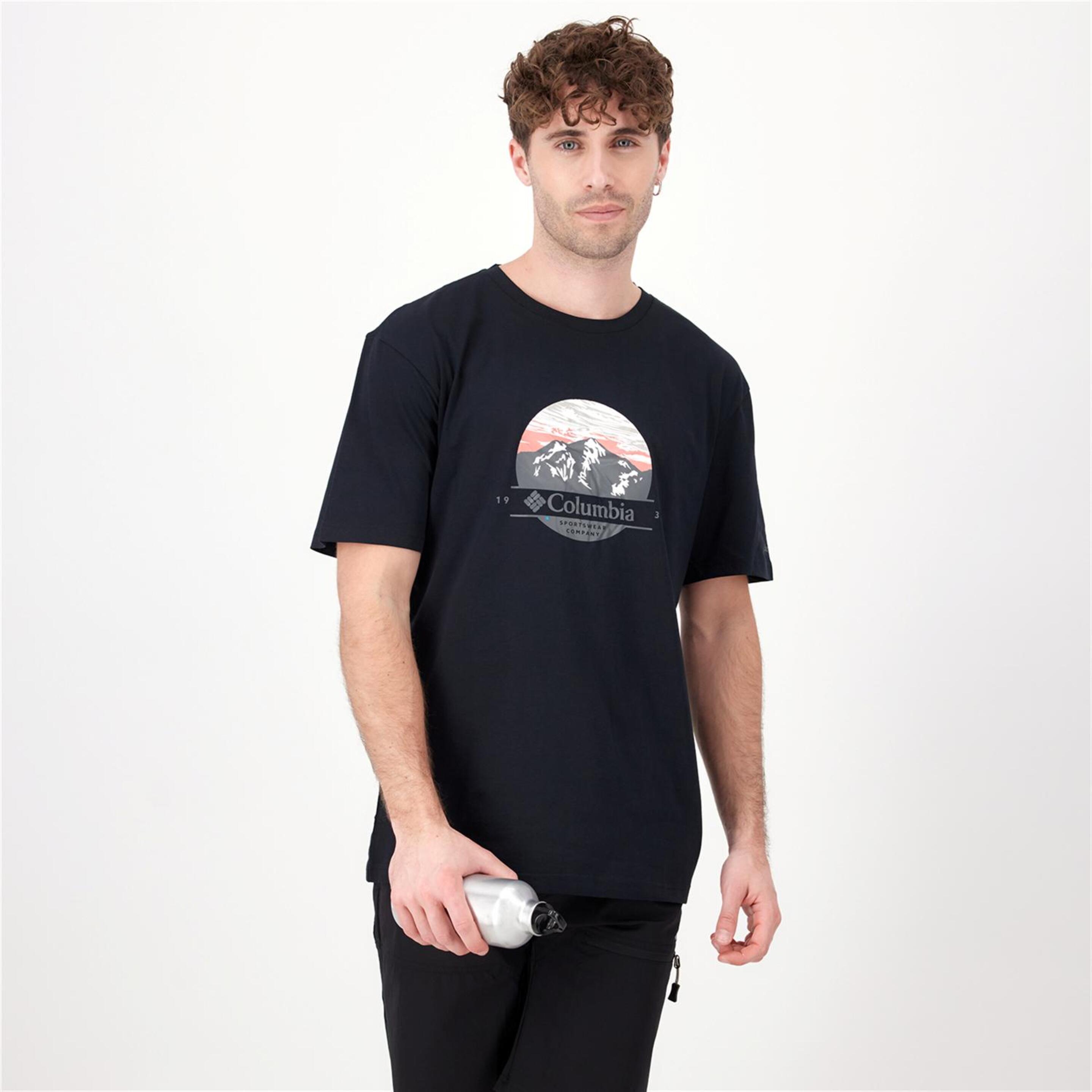 Columbia Path Lake - negro - T-shirt Montanha Homem