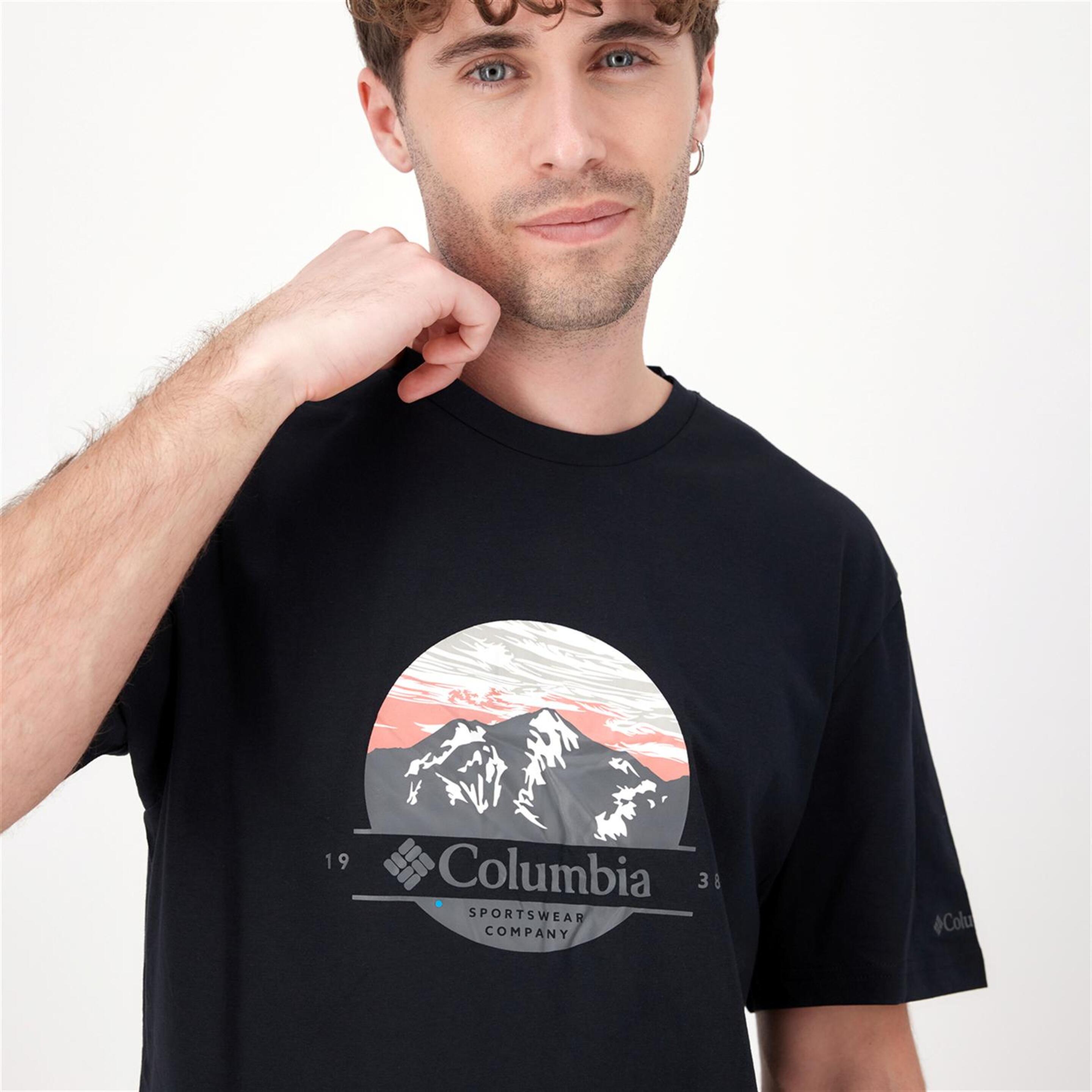 Columbia Path Lake - Negro - Camiseta Montaña Hombre