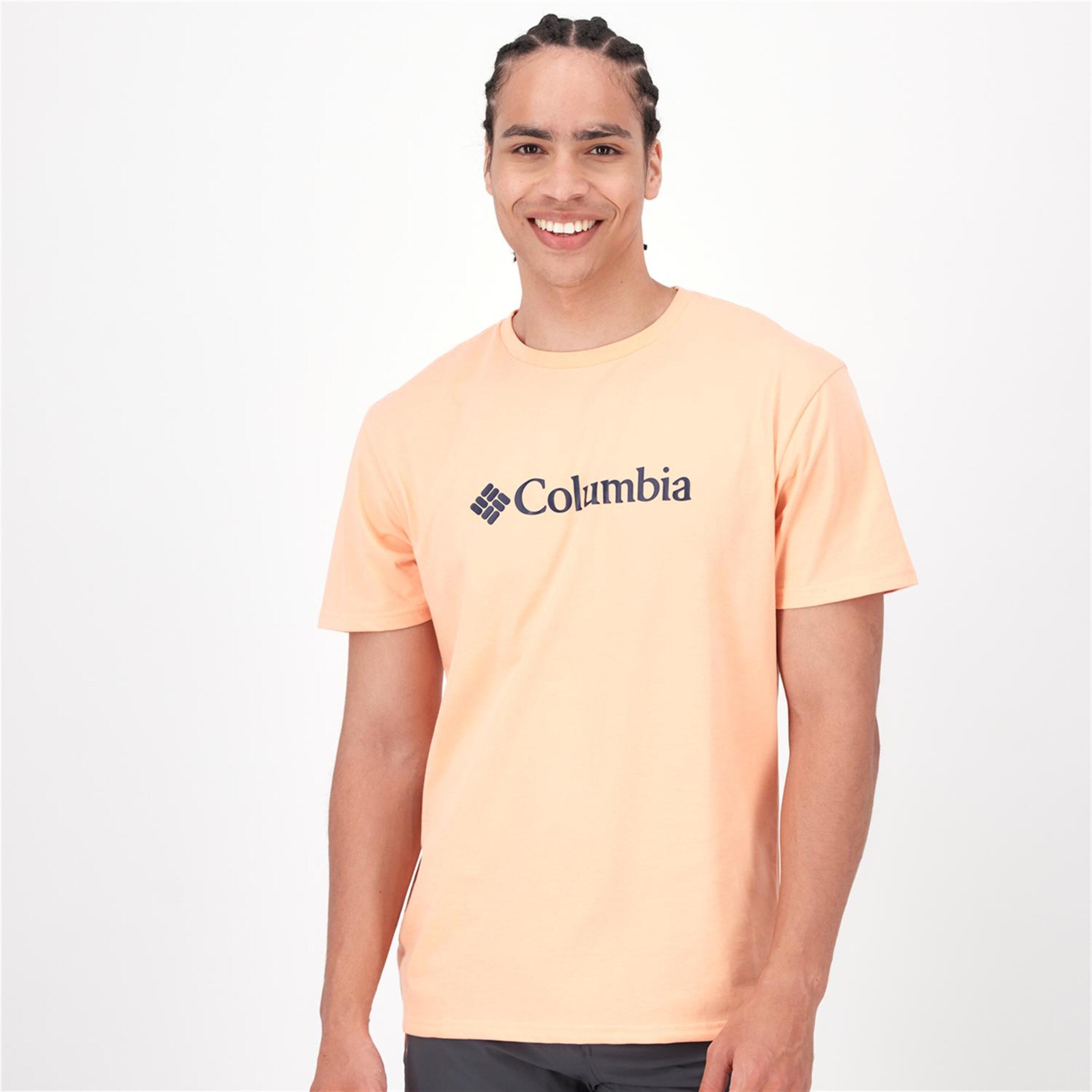 Columbia Basic Logo - naranja - T-shirt Montanha Homem