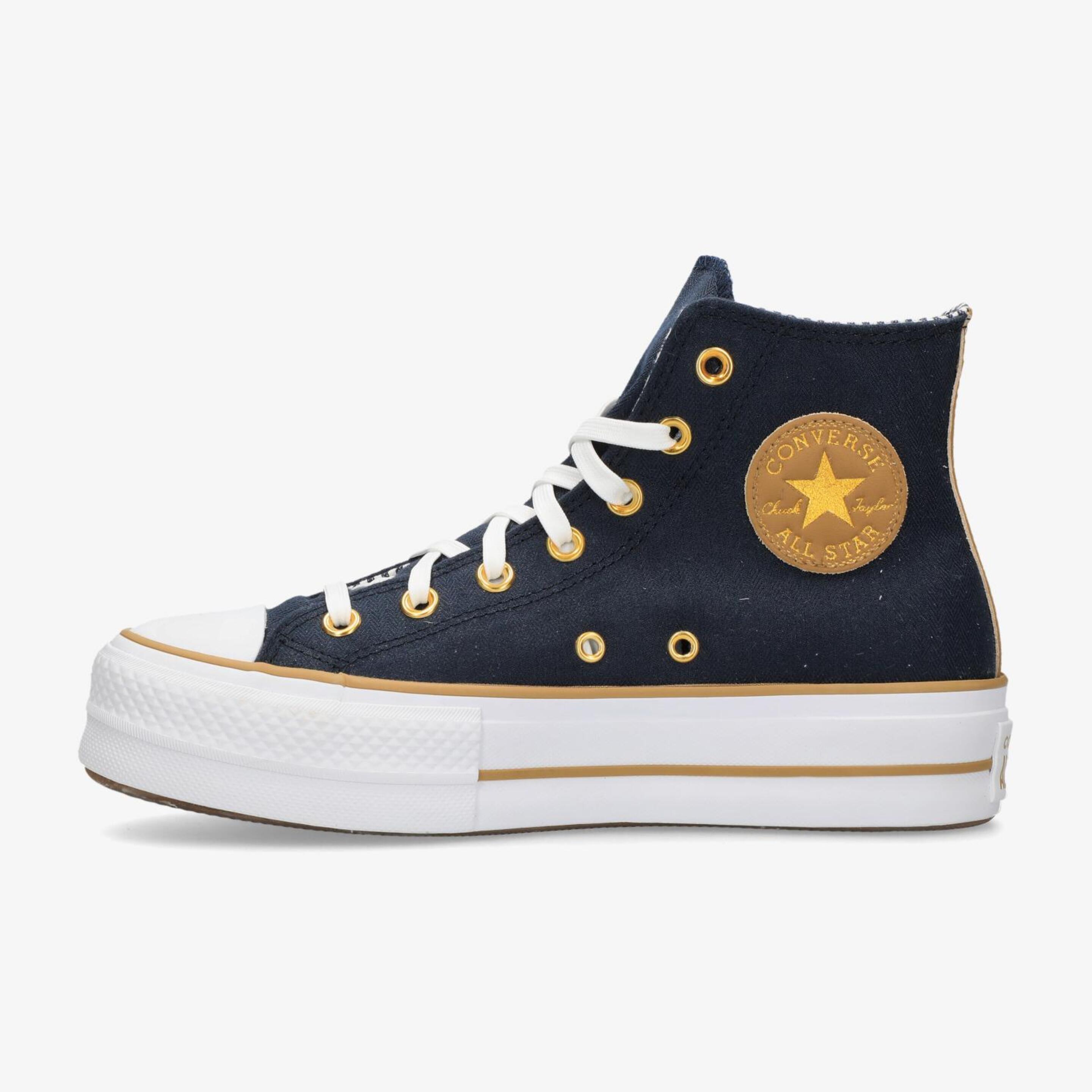 Converse Chuck T All Star Lift - Negro - Zapatillas Lona Mujer